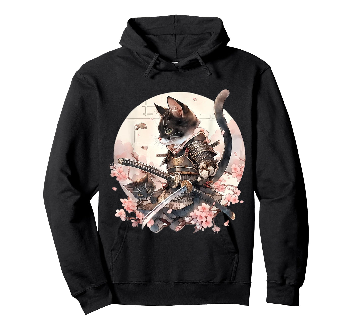 Japanese Art Cat Ninja Ukiyo-e Anime Style Samurai Cat T-Shirt