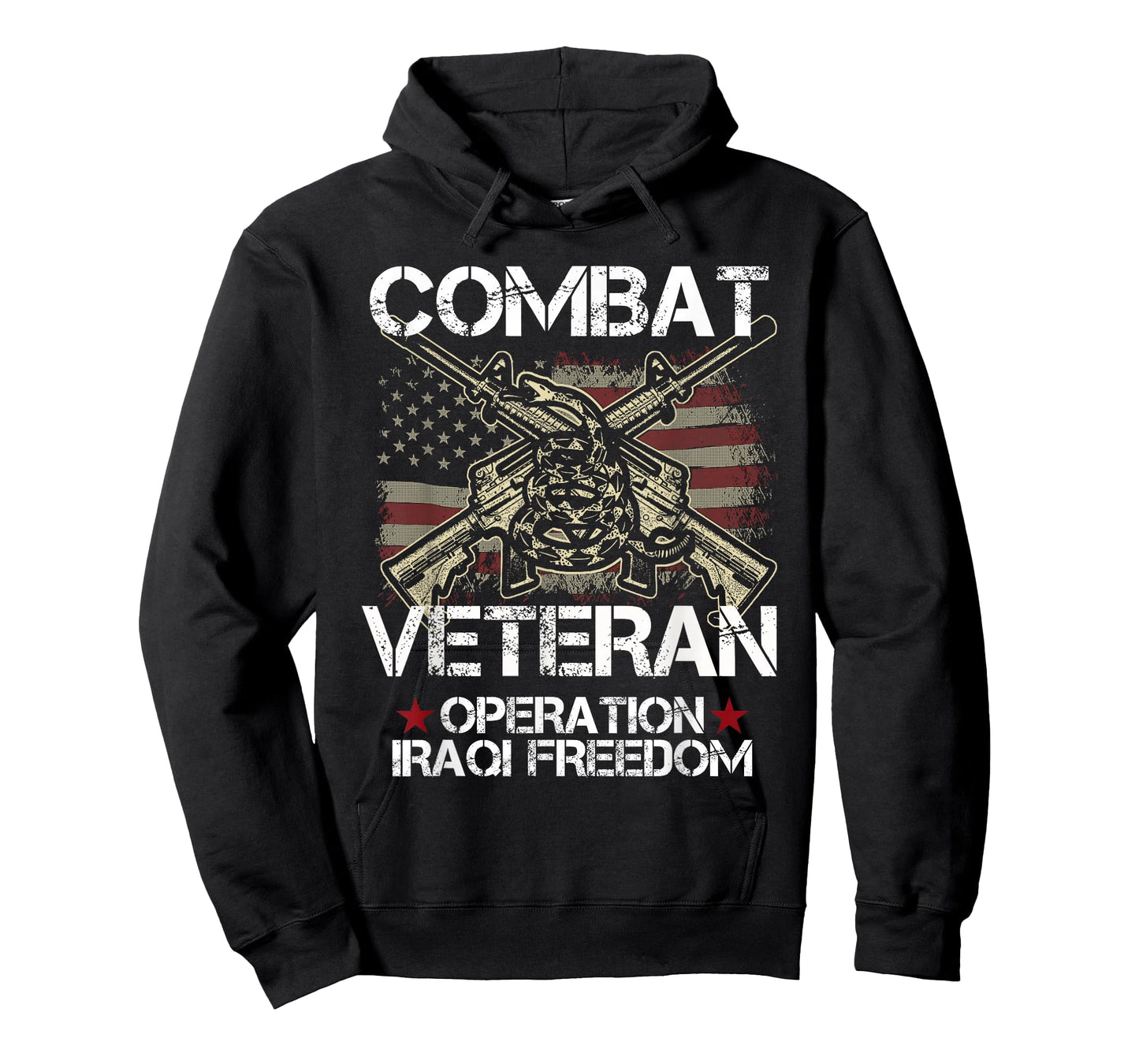Combat Veteran Iraqi Freedom Military USA American Flag Gift T-Shirt