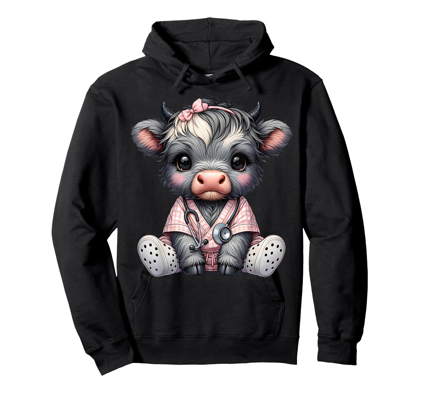 Cute Highland Cow Nurse Appreciation Farm Animal Nursing T-Shirt