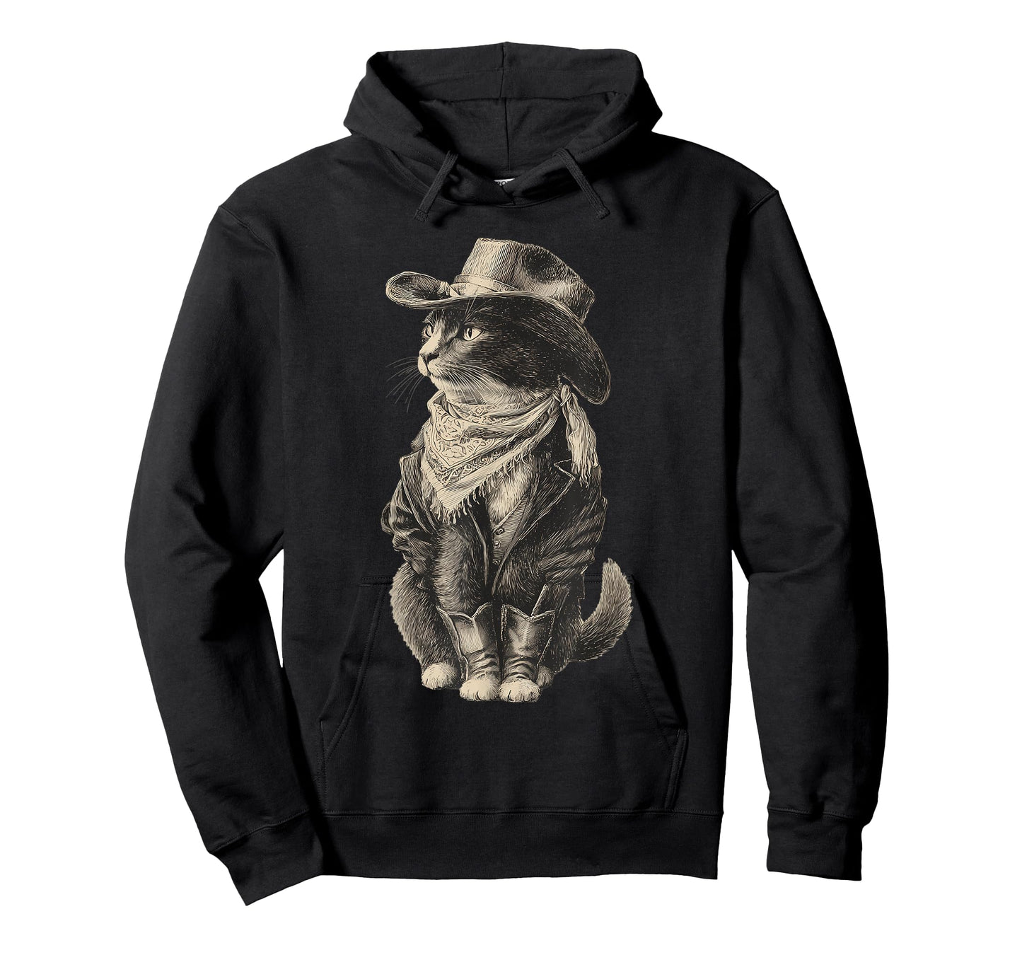 Country Western Vintage Cowgirl Funny Cowboy Cat T-Shirt