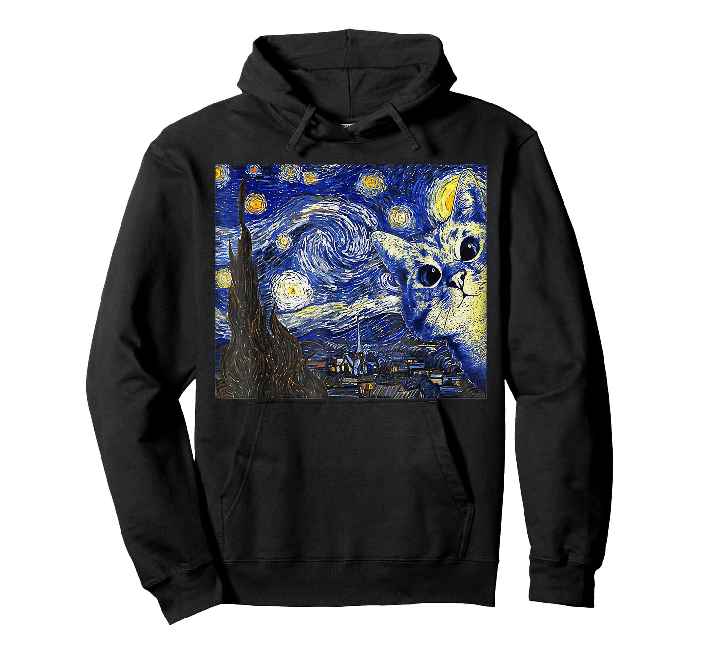 Cat Tshirt, Starry Night Cat, Womens Cat Shirt, Van Gogh Cat T-Shirt