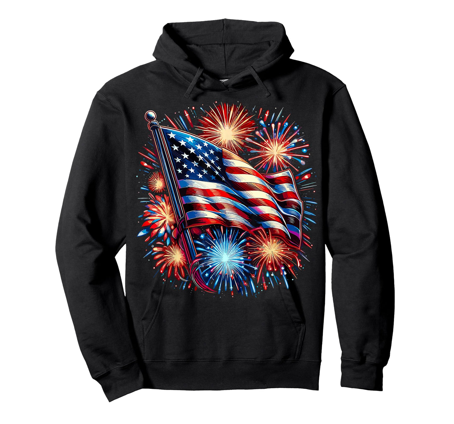 USA Flag Fireworks Patriotic 4th of July T-Shirt