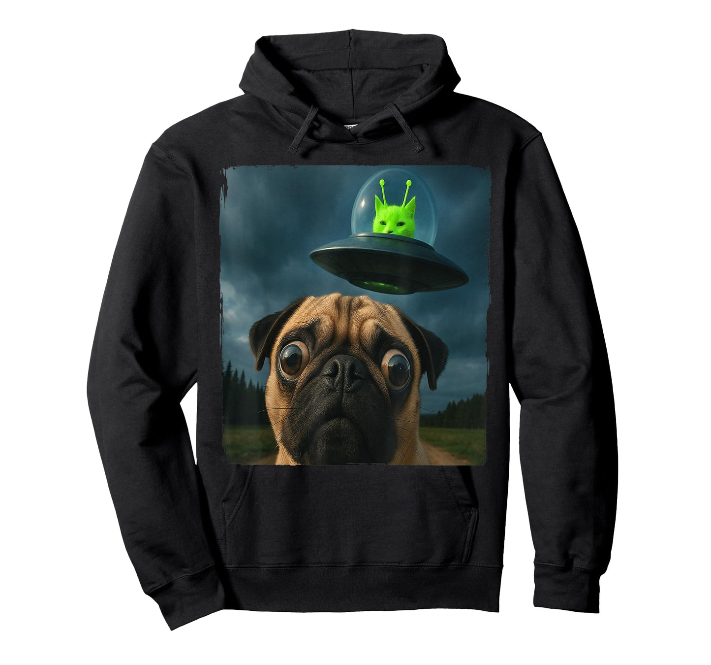 Glerp Glorp Cat Alien Ufo Pug Selfie Funny Meme T-Shirt for Men Women Kids