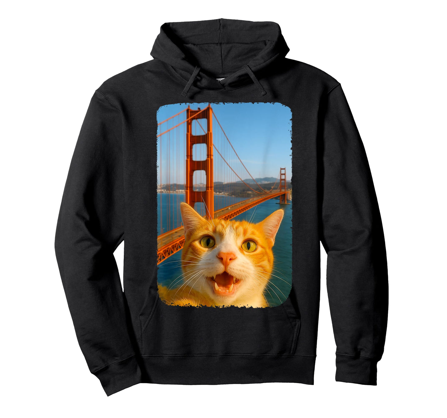 Funny Orange Cats Selfie San Francisco Golden Gate Bridge T-Shirt