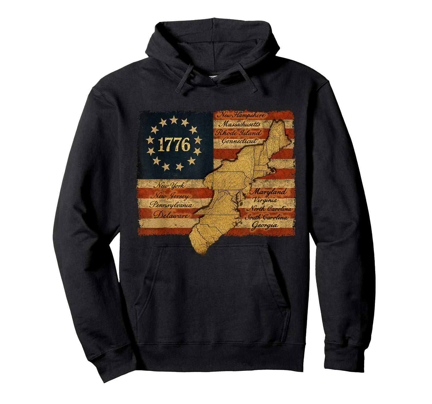 Betsy Ross Flag 1776 America Patriotic 13 Colonies T-Shirt