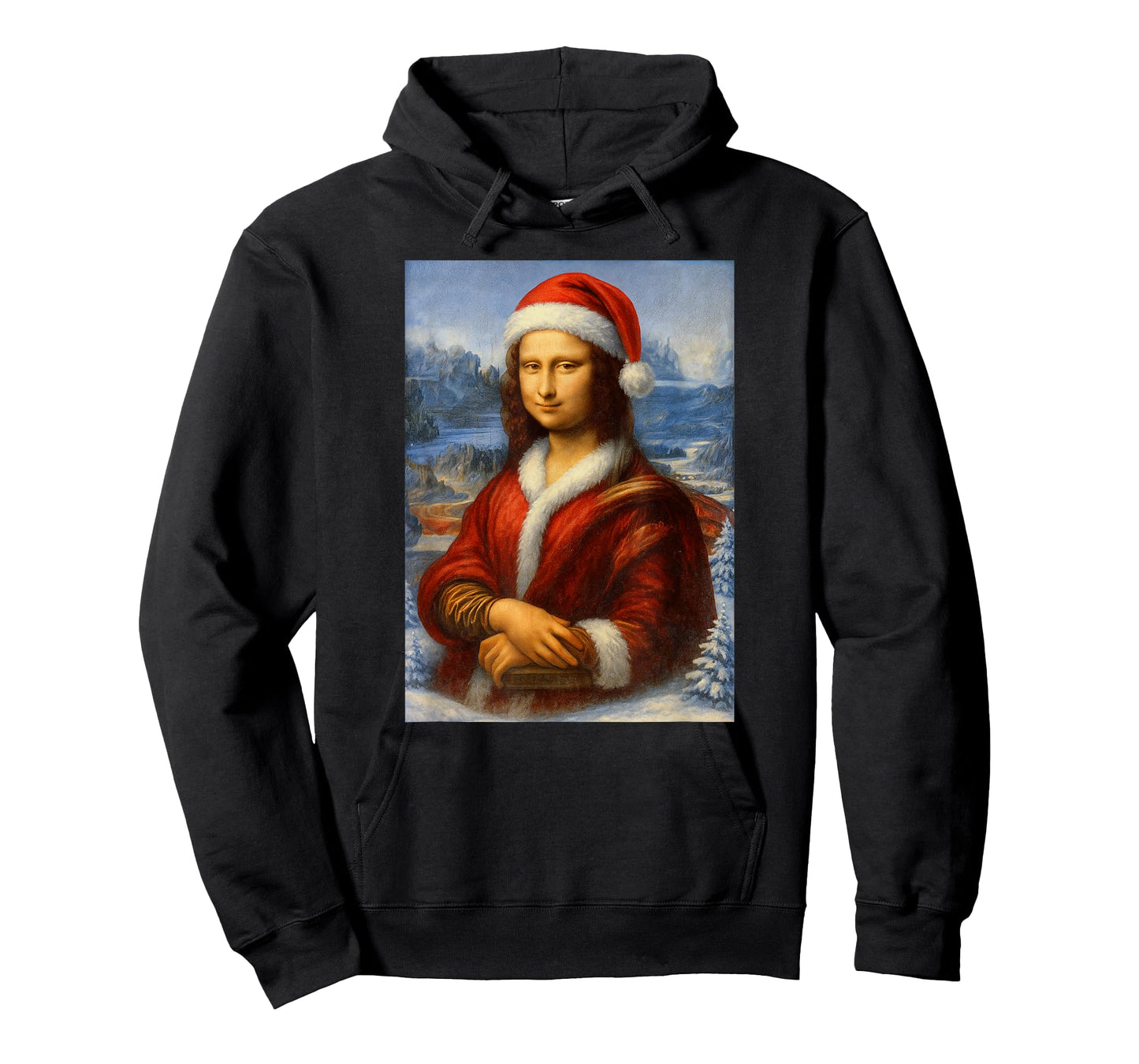 Mona Lisa with Santa Hat for Art Teacher Mona Lisa Christmas T-Shirt