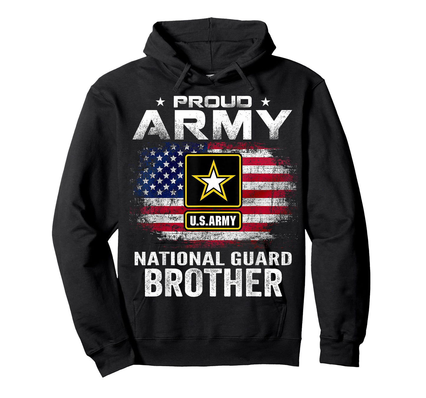Proud Army National Guard Brother With American Flag Gift T-Shirt