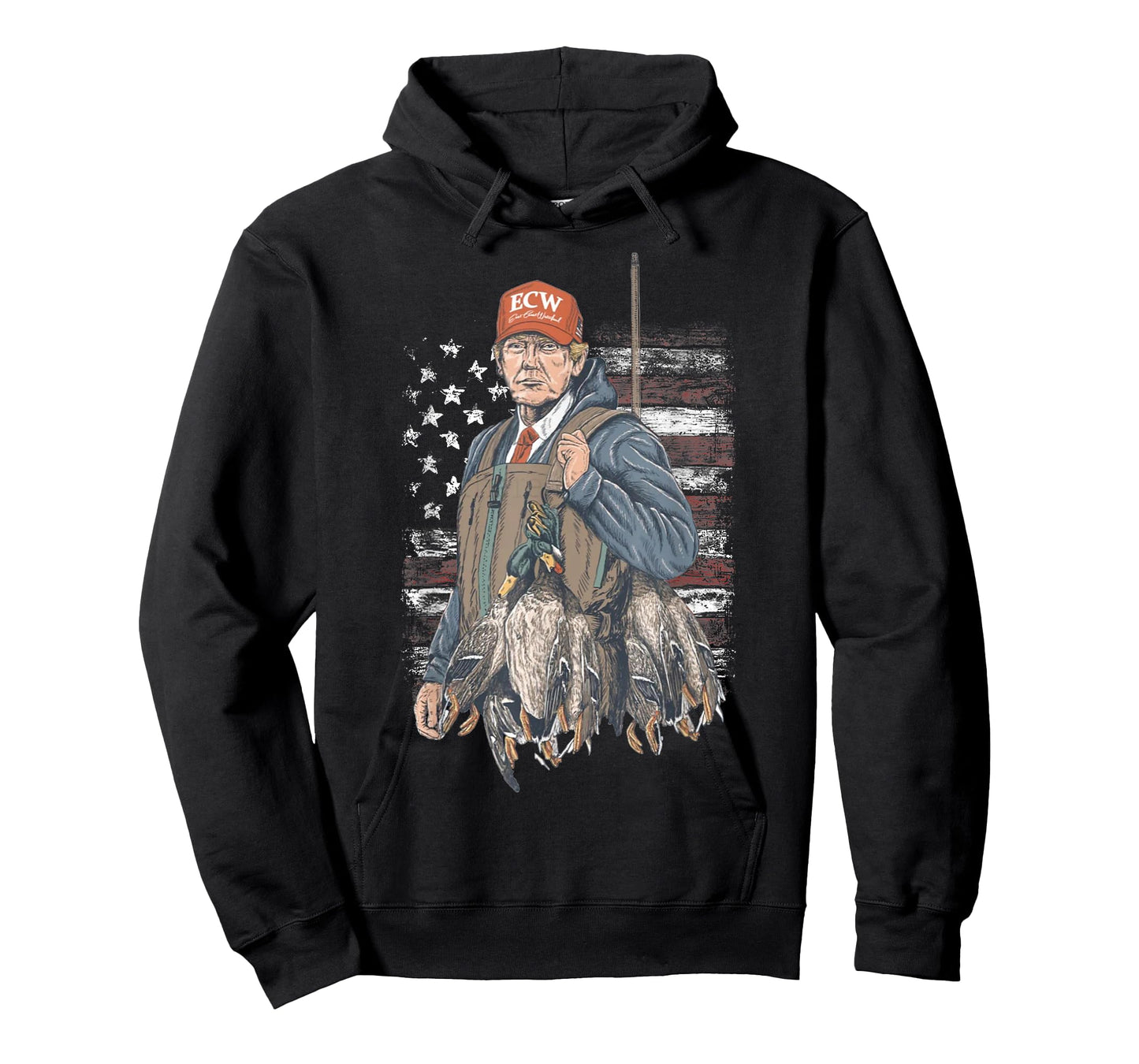 Duck Hunting Trump Camo Hello Hunting Season US Flag T-Shirt