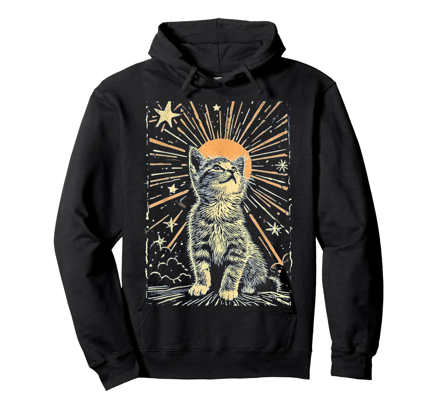 Cat Kitty Starry Night Art For Cats Lover Cute Pet Dad Mom T-Shirt for Men Women Kids