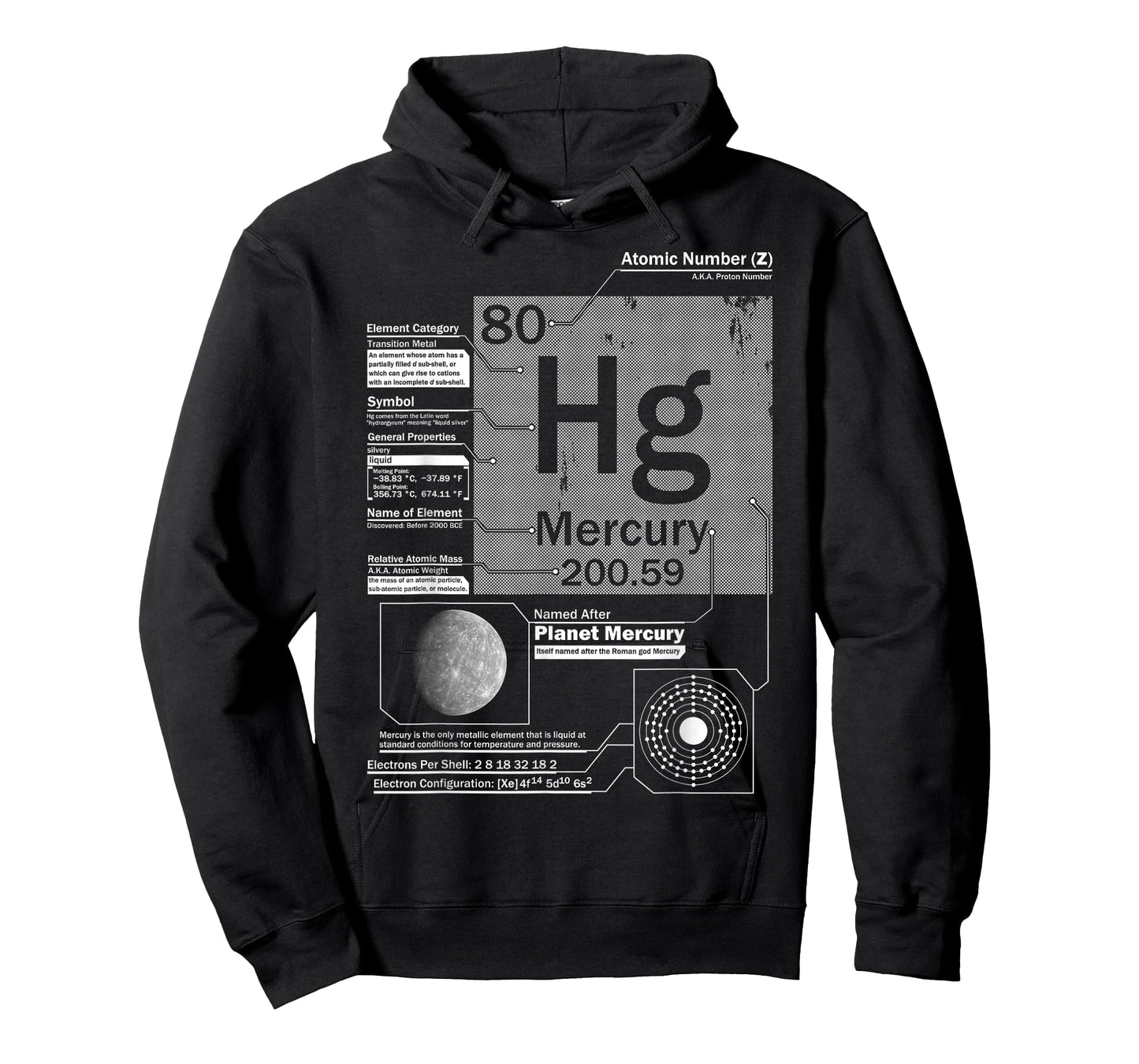 Mercury (Hg) Element | Atomic Number 80 Science Chemistry T-Shirt