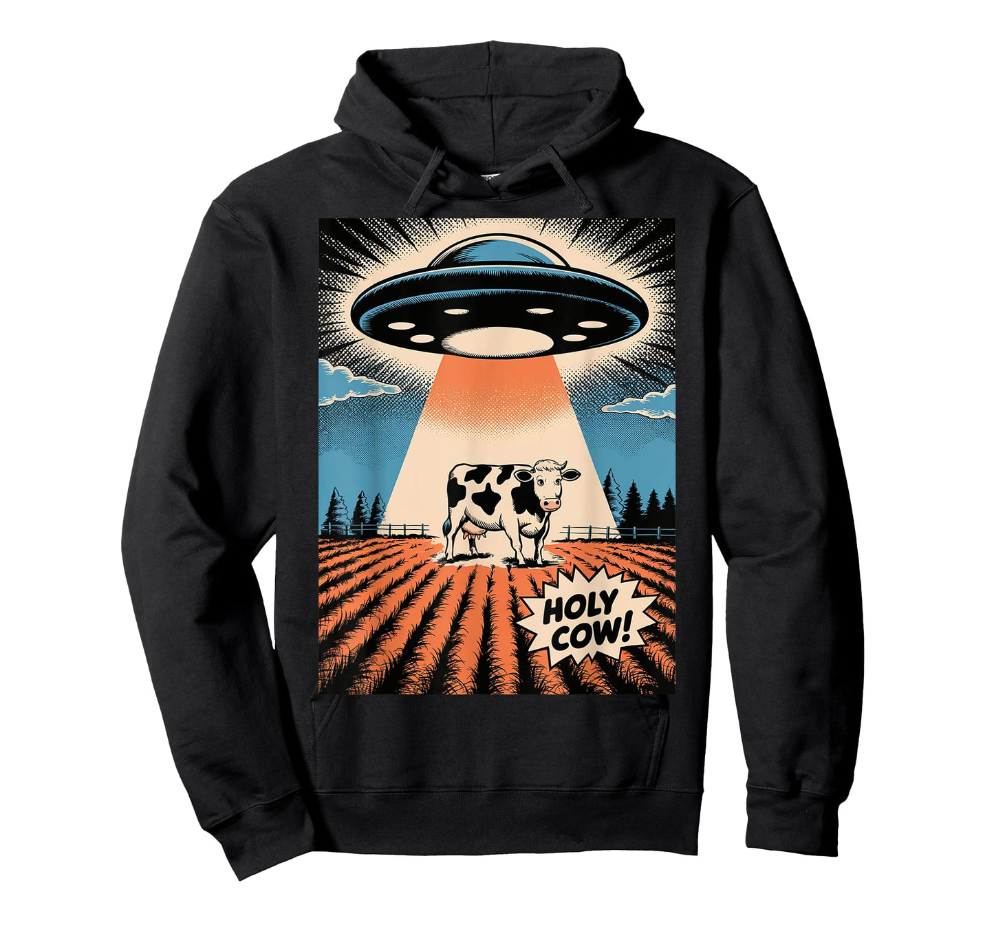 Holy Cow Funny Retro UFO Abduction T-Shirt