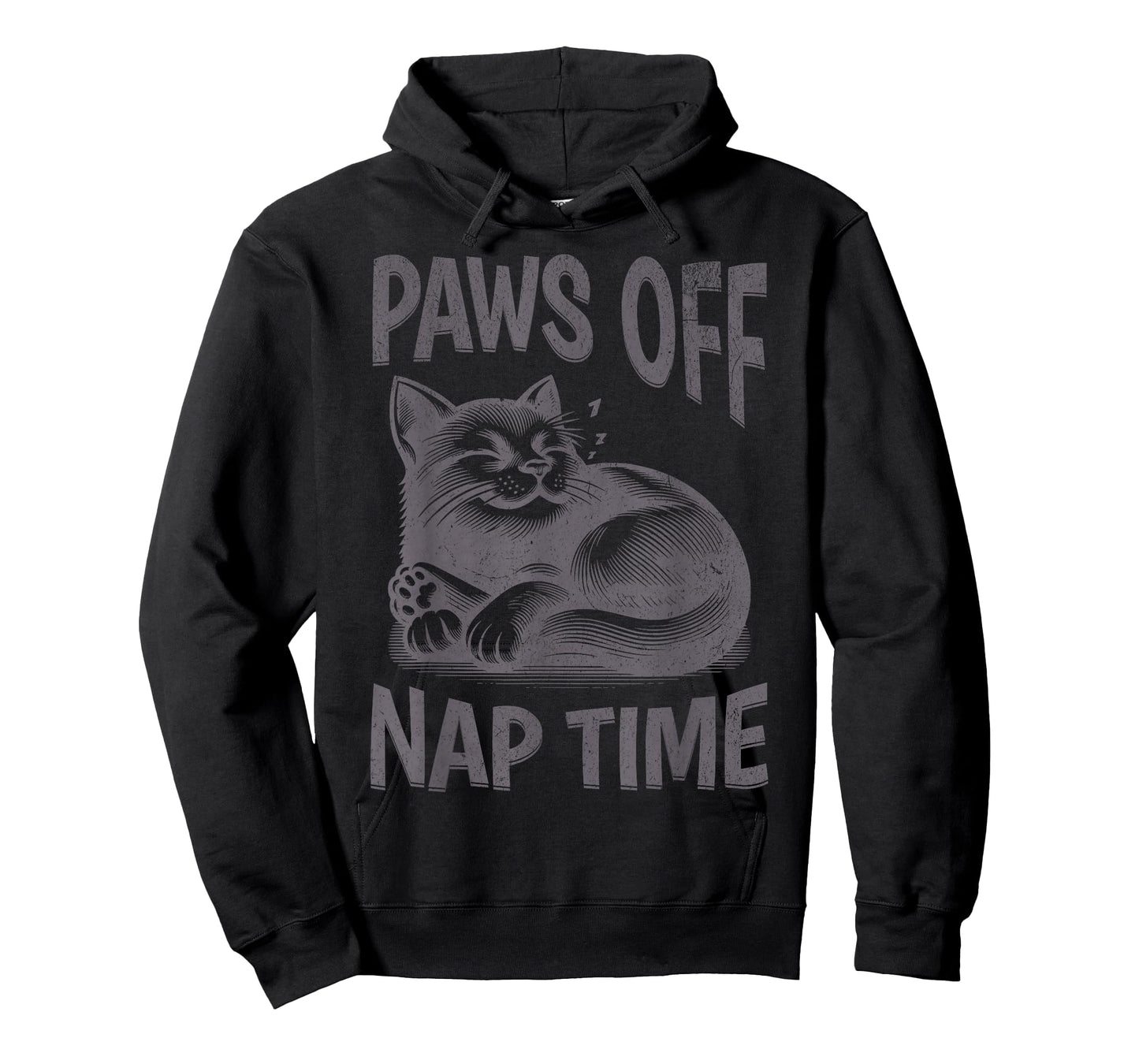 Paws Off Nap Time Minimalist Cat Quote Funny Cat Lovers T-Shirt