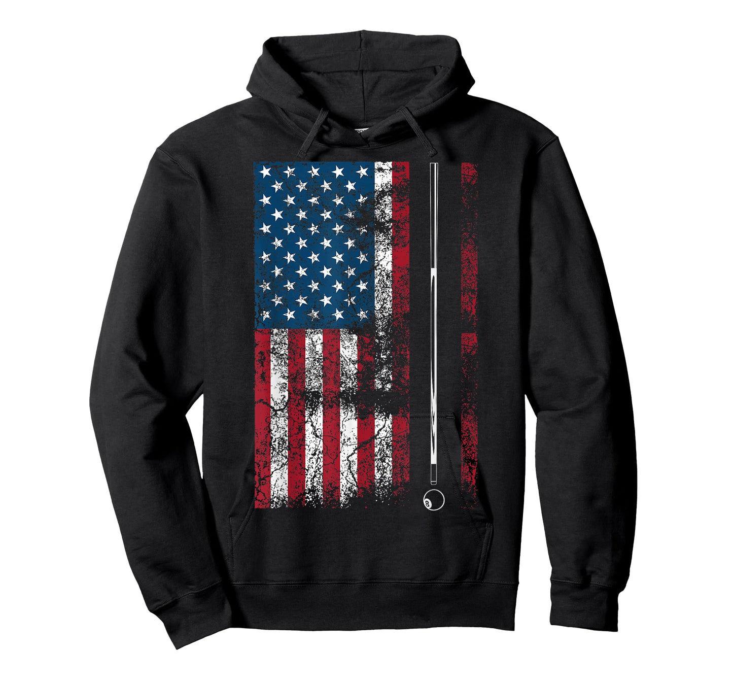 American Flag Billiard Stick Cute Table Game Funny USA Gift T-Shirt