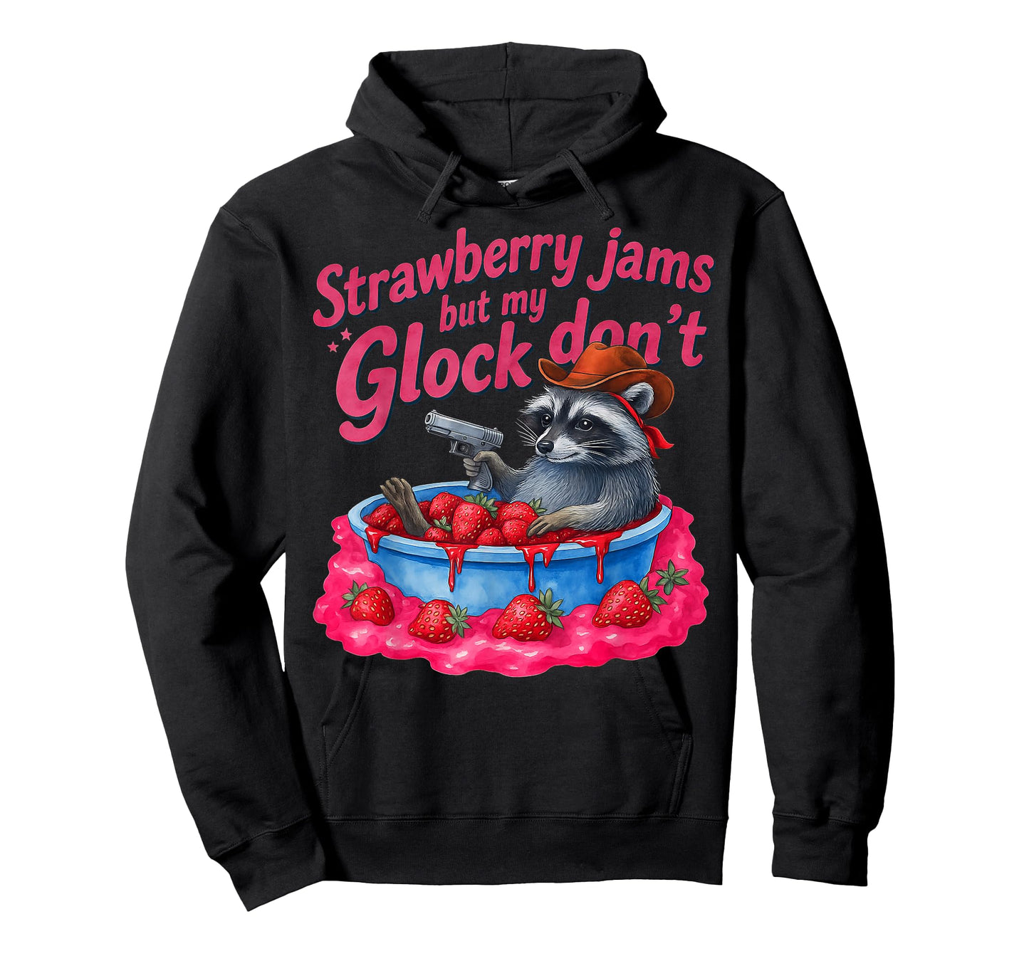 Strawberry Jams But My Don't Funny Raccoon T-Shirt