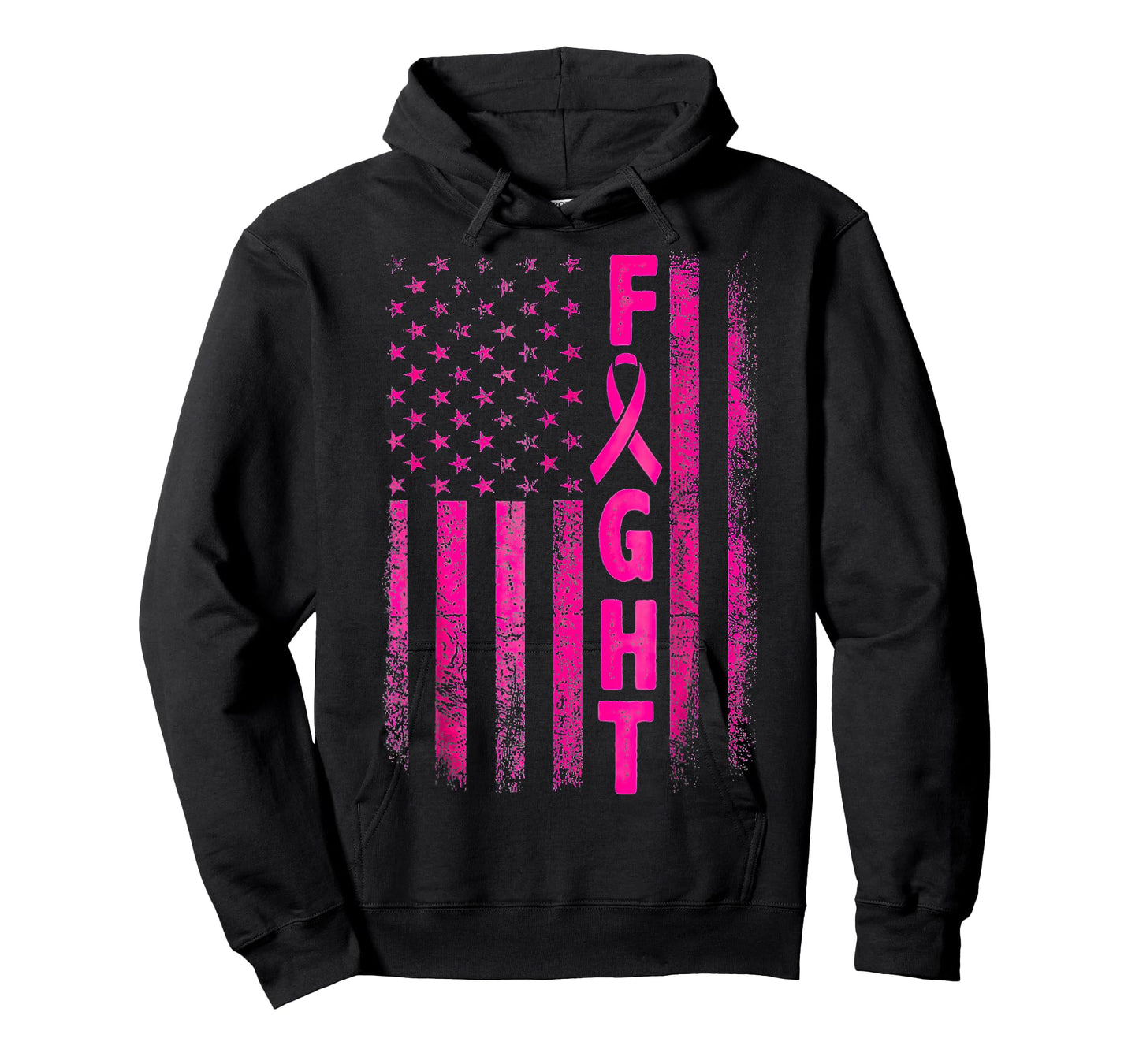 Fight Breast Survivor American Flag Breast Cancer Awareness T-Shirt