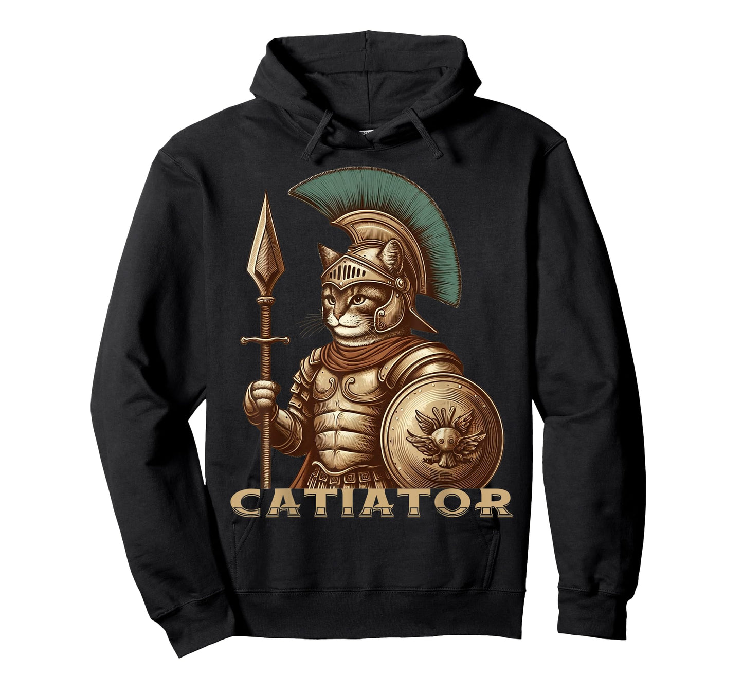 Cat Warrior Gladiator Cat Lovers Funny Cats Graphic Tee T-Shirt