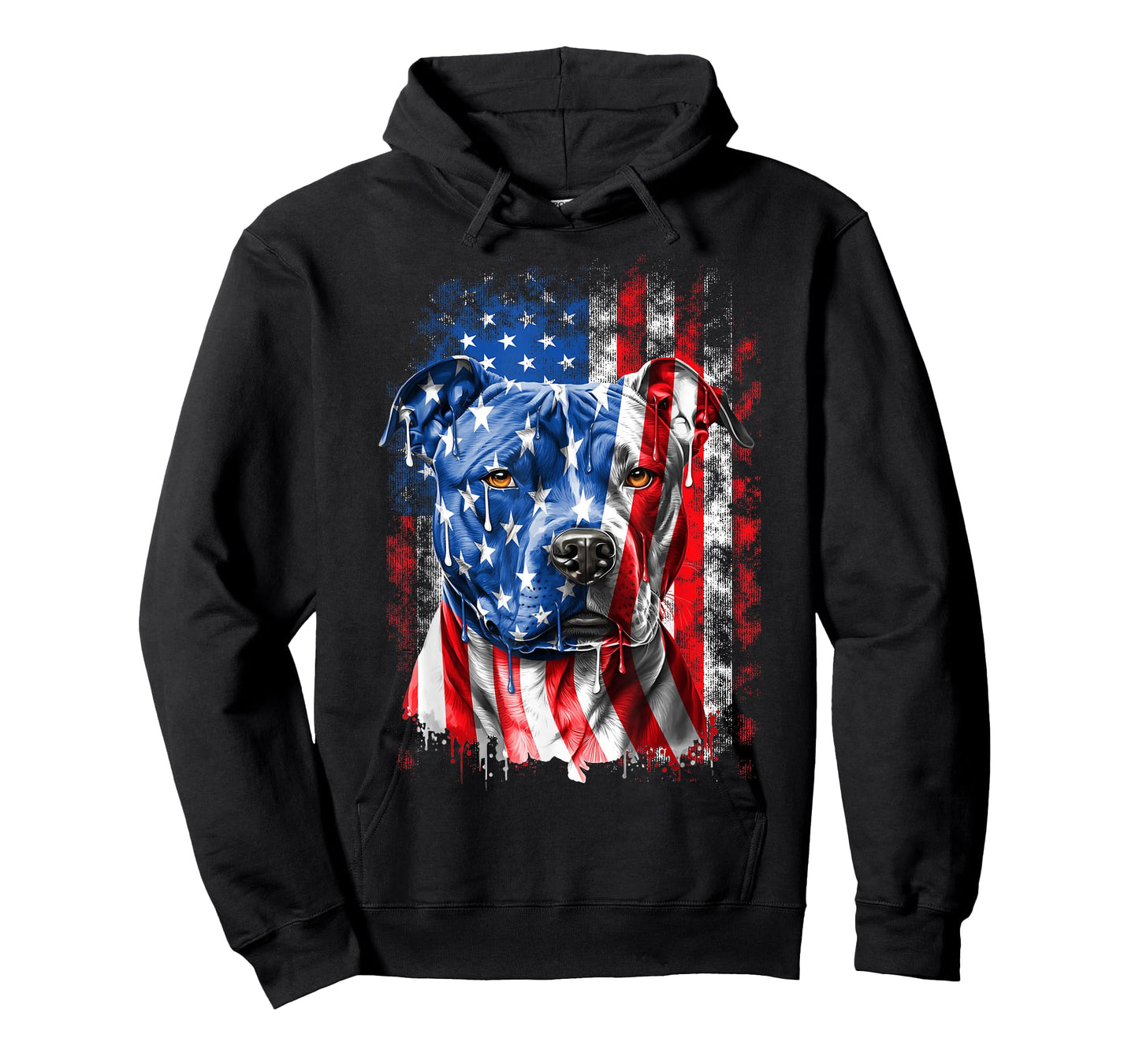 Abab Patriotic Pitbull Dog Lover Owner 4th Of July Retro Pitbull Dog & American Flag Independence Day July 4th T-Shirt