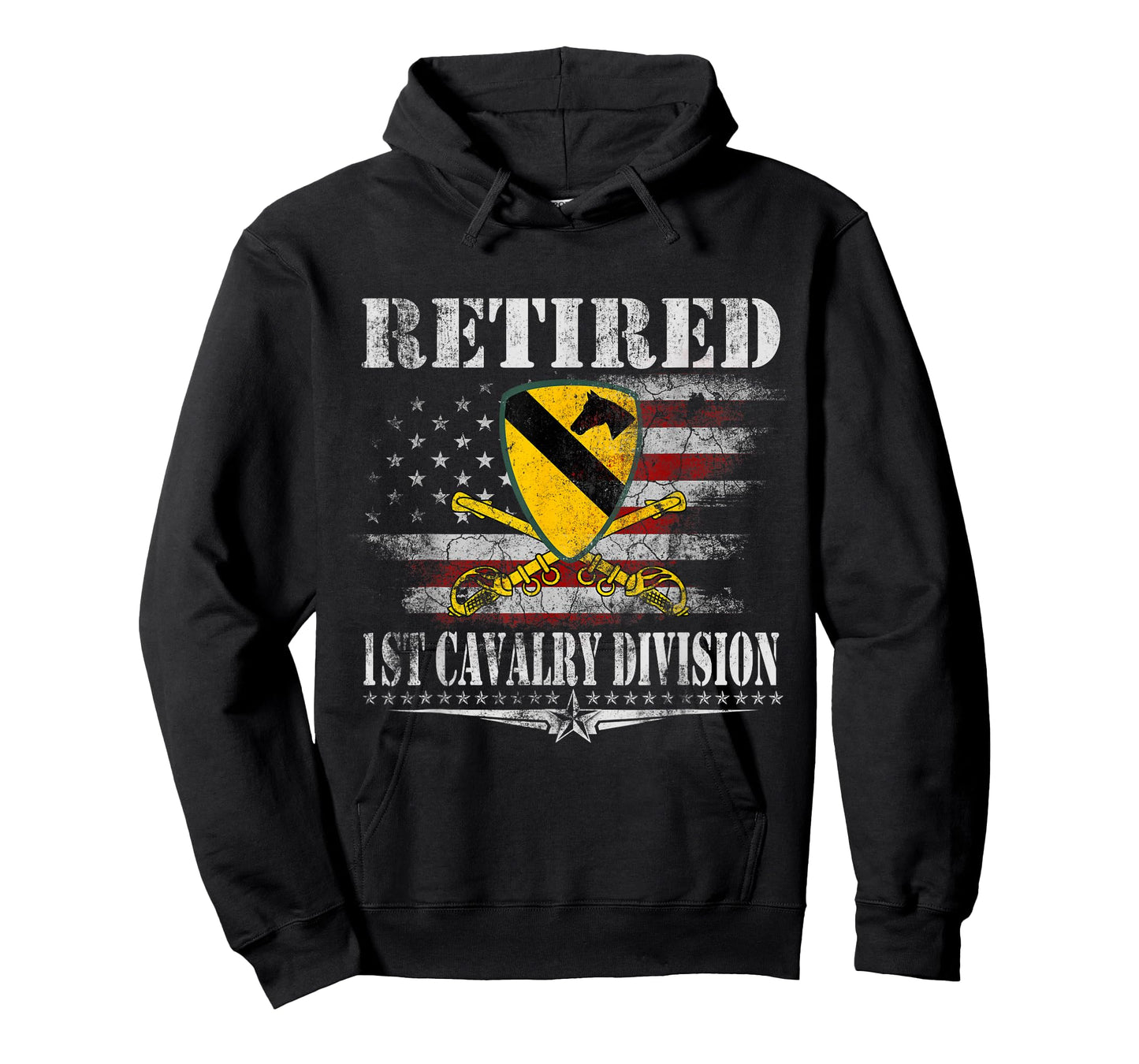 Retired 1st Cavalry Division Veteran Patriotic Veterans Day T-Shirt