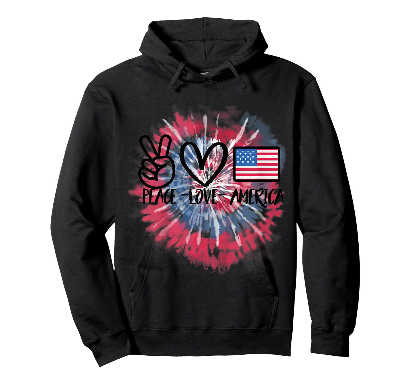 Peace Love America Tie Dye 4th of July Patriotic for Girls T-Shirt