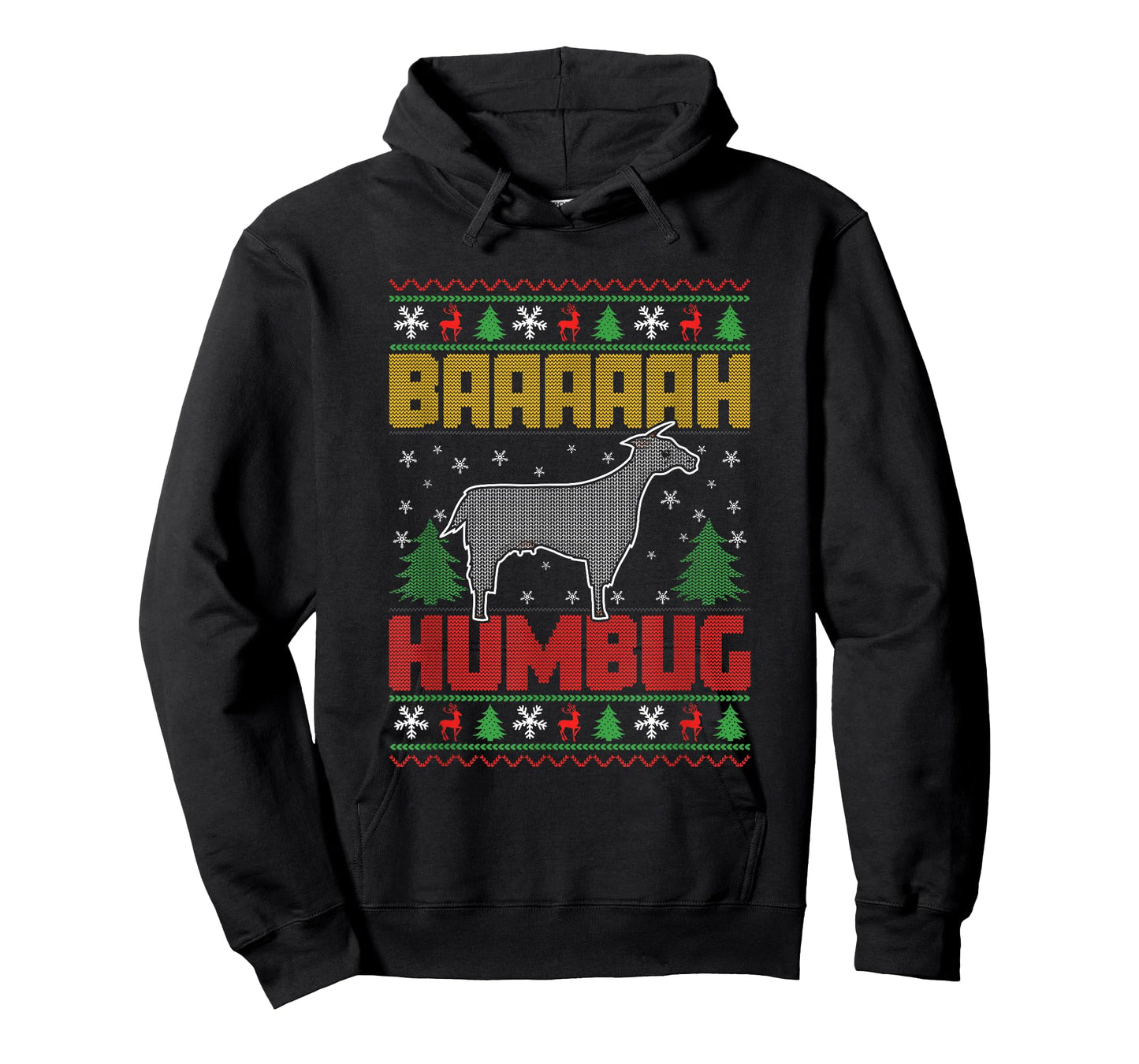 Bah Humbug Goat Lover Farm Animals Ugly Christmas Goat T-Shirt