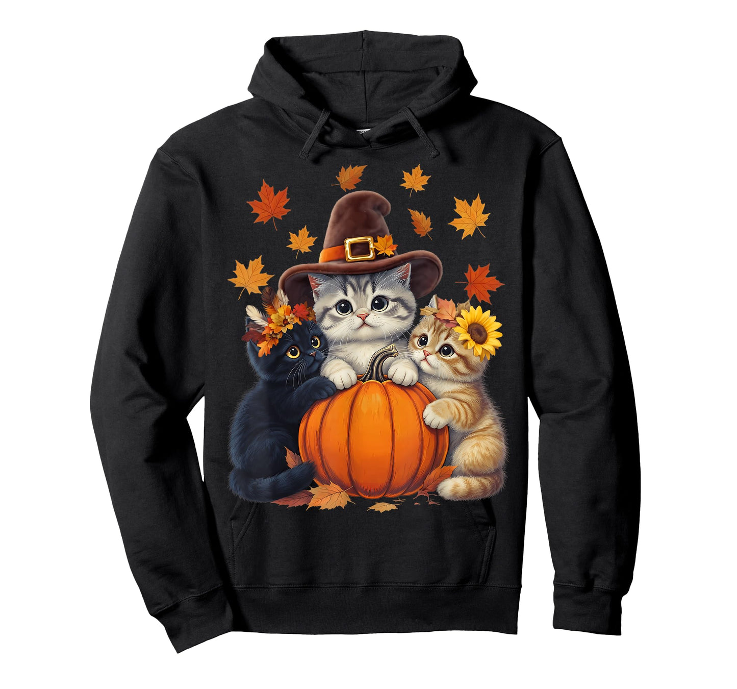 Thanksgiving Kittens and Pumpkin Cats Lover Men Women Fall T-Shirt