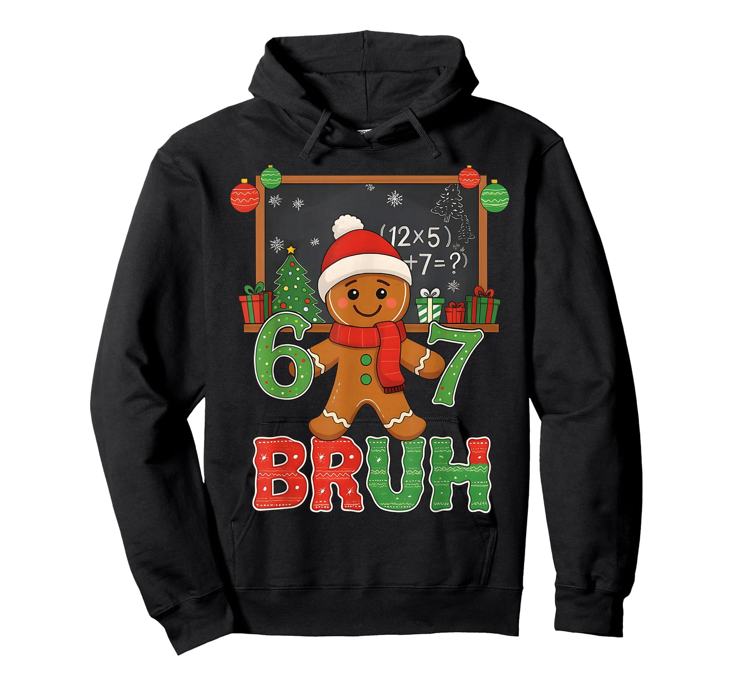67 Teacher Christmas Gingerbread Six Seven Meme Math Bruh T-Shirt