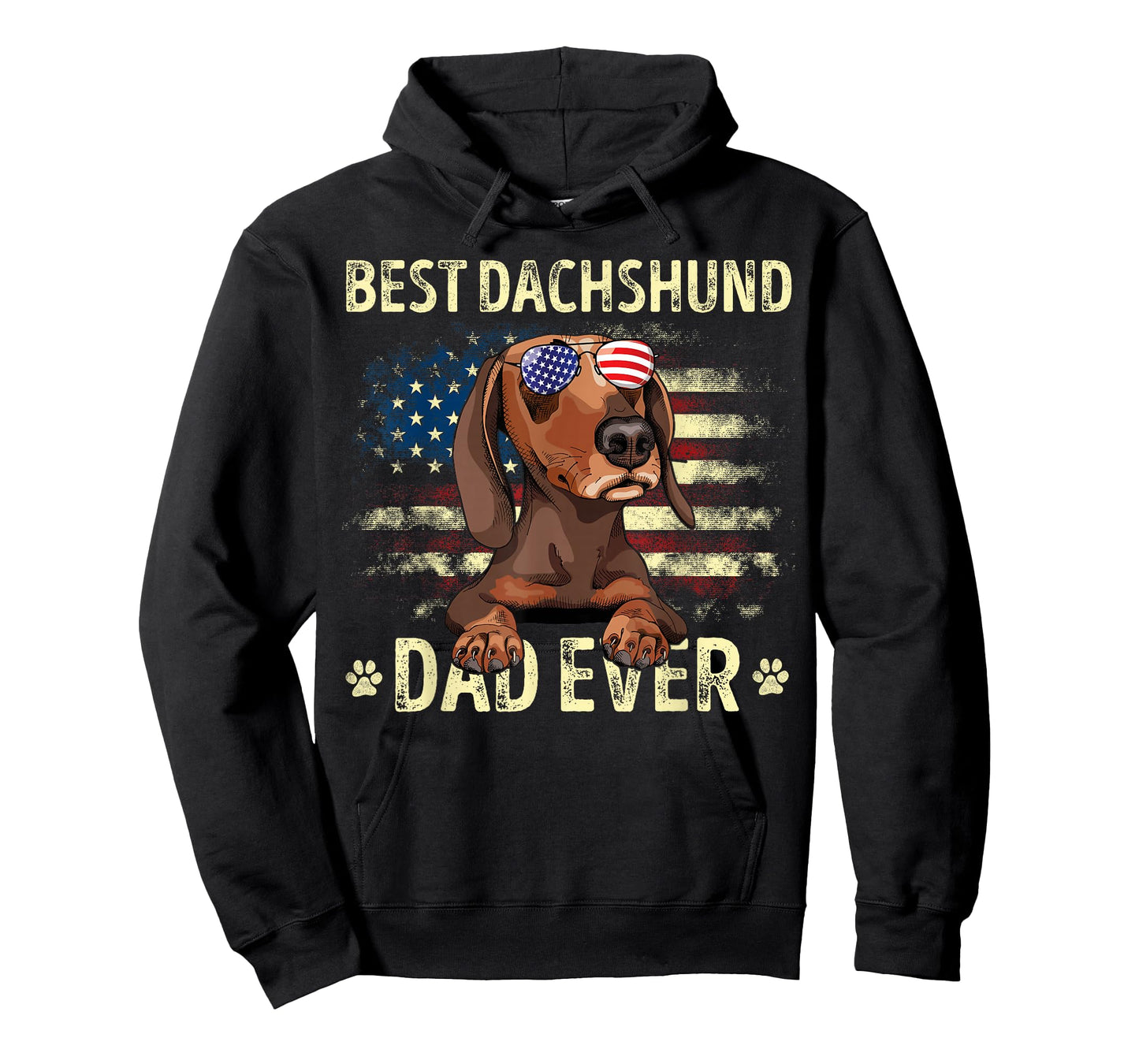 Dachshund Dad Flag American Best Dog Dad Ever Dachshund Men T-Shirt