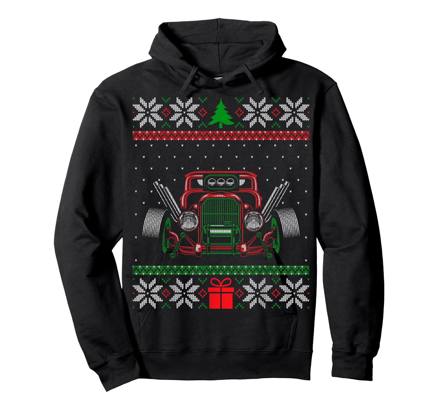 Custom Hot Rod Garage Ugly Christmas Vintage Hotrod Car Guy T-Shirt