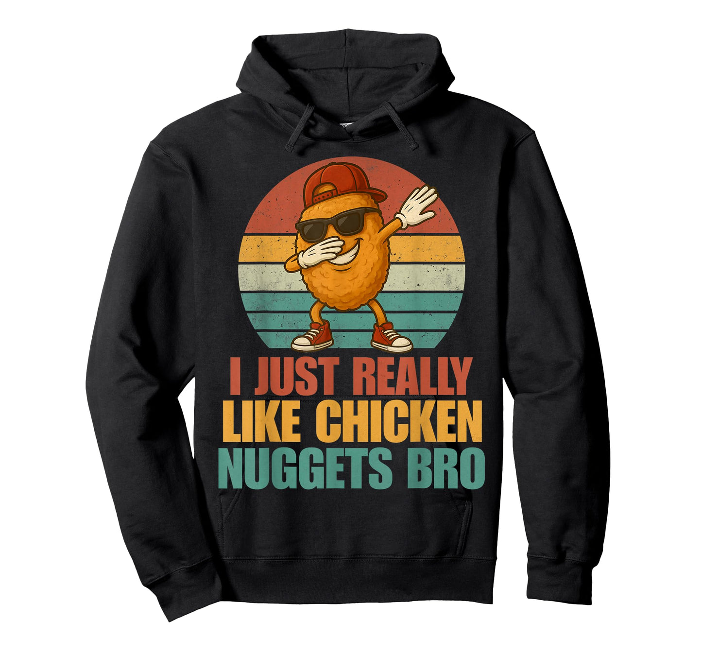 Funny Dabbing Chicken Nugget Bro Boys Kids Retro Fast Food T-Shirt