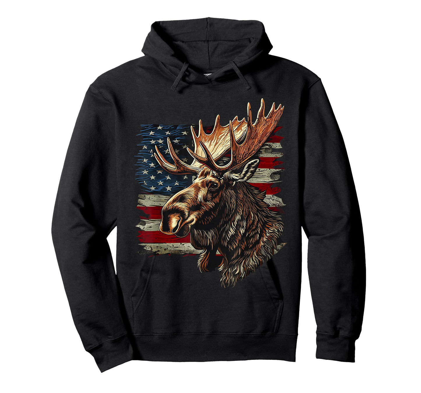 Moose Patriotic 4th Of July USA American Flag T-Shirt