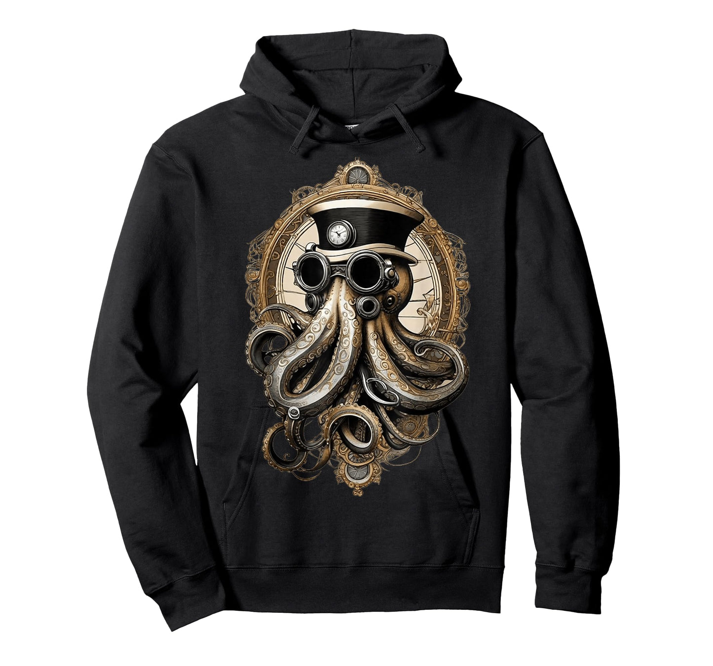 Classic Steampunk Octopus Retro Vintage Funky Fun Graphic T-Shirt