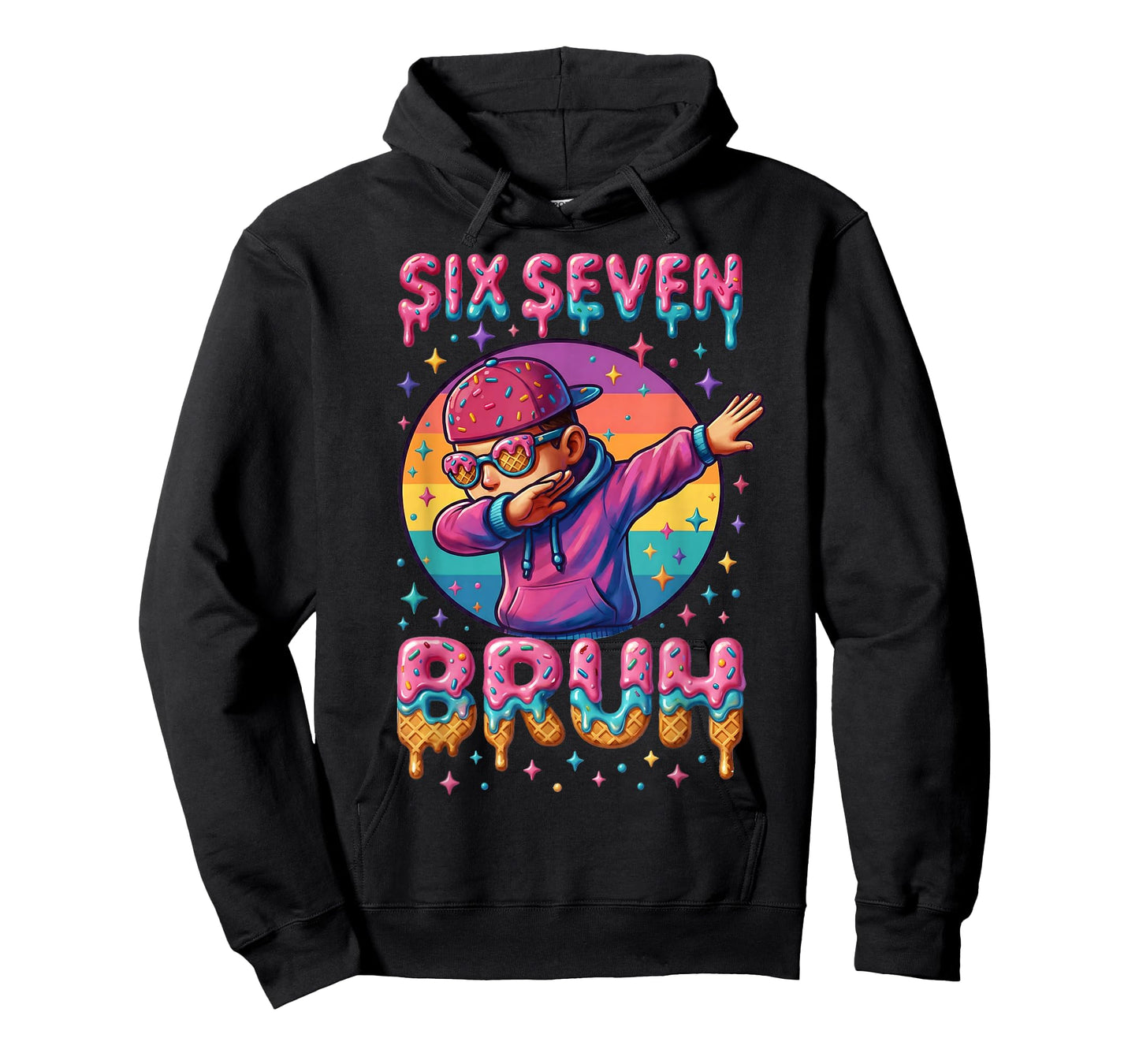 67 Meme Bruh Ice Cream Drip 6 7 Numbers Dabbing Six Seven T-Shirt