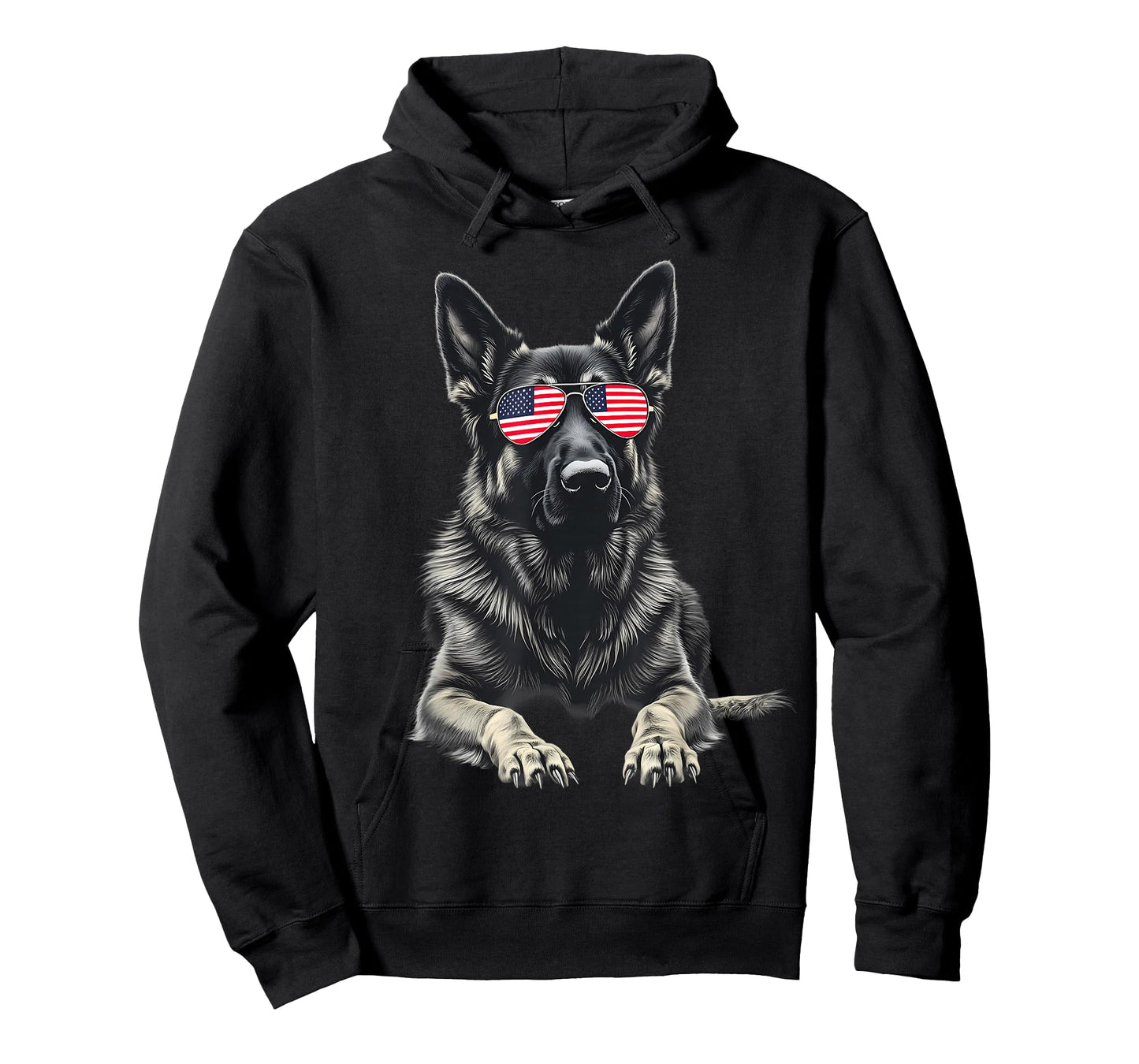 German Shepherd USA Flag Sunglasses Patriotic 4th of july T-Shirt
