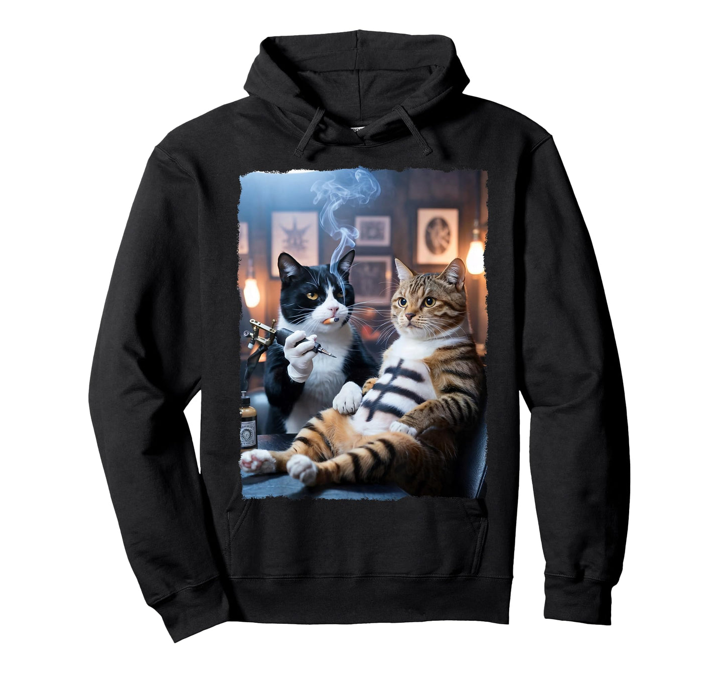 Cat Tattooing Cat Funny Meme Inked Kitty Humor Tattoo Artist T-Shirt