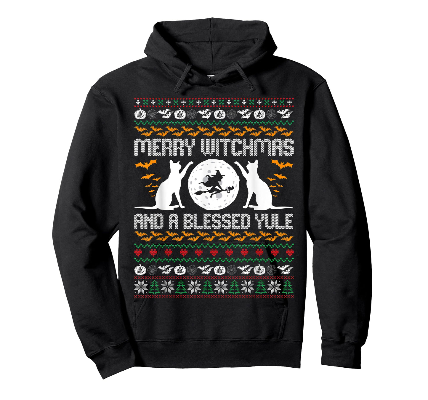 Merry Witchmas Funny Cat Lover Christmas Ugly Xmas Sweater T-Shirt for Men Women