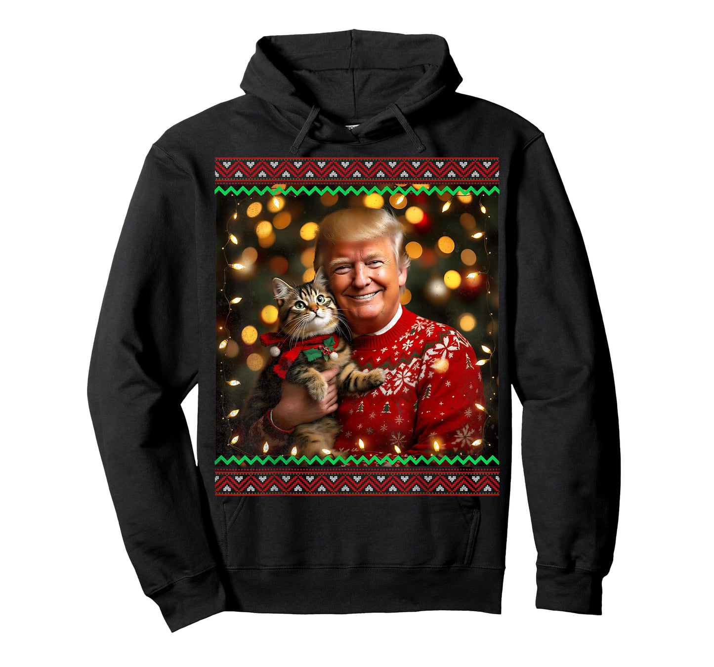 Funny Trump Christmas Sweater for Cat Lovers T-Shirt