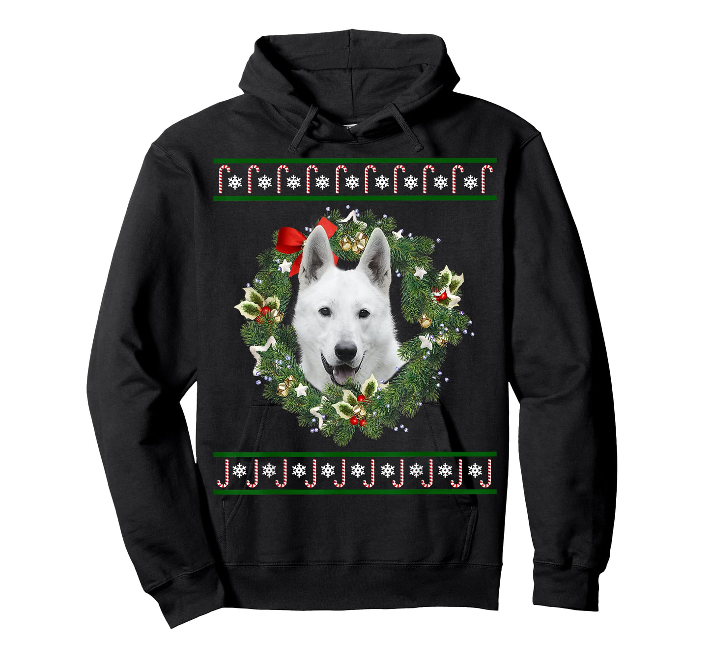 White German Shepherd Christmas Tree Santa Xmas Tee Pajamas T-Shirt