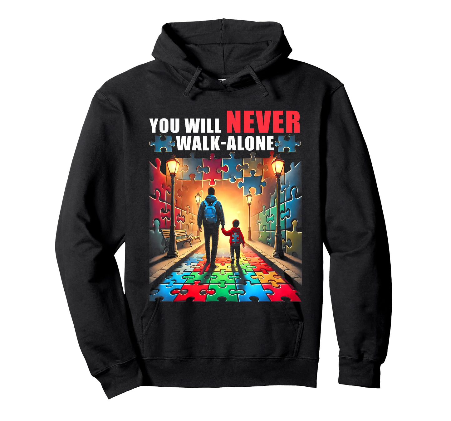 Autism Dad Mom You ll NeverWalk Alone Support Autism T-Shirt