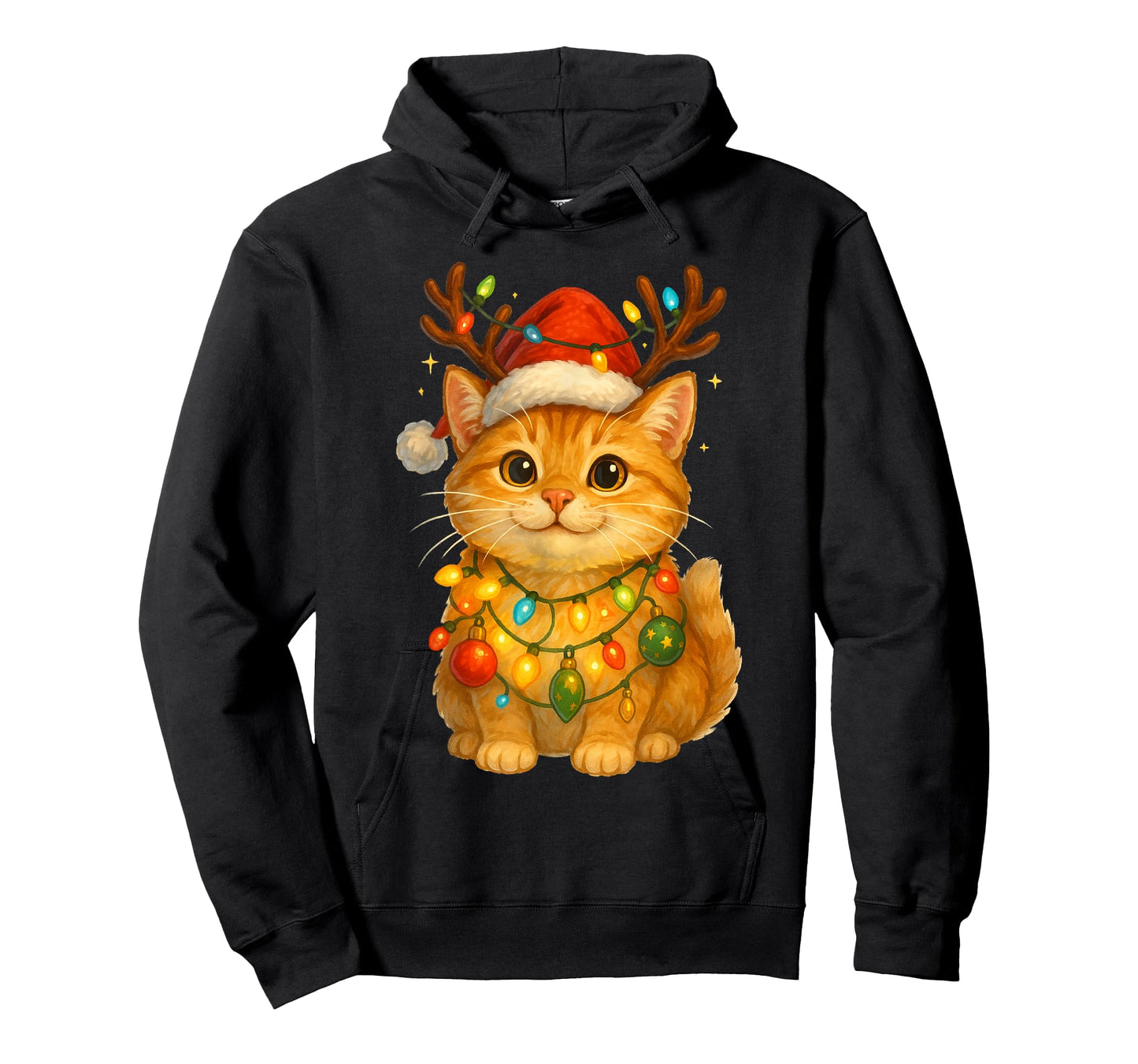 Cat Christmas Lights Xmas T-Shirt