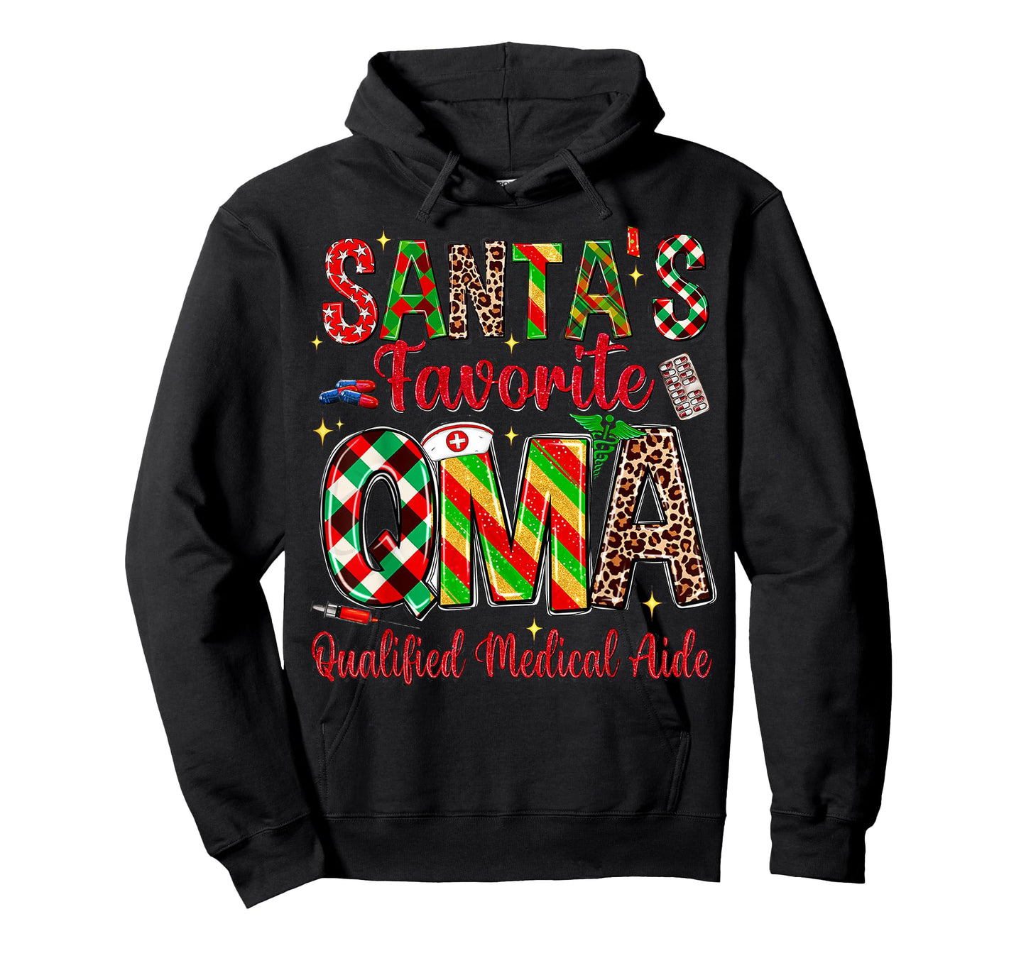 Santa's Favorite QMA Qualified Medication Aide Christmas T-Shirt