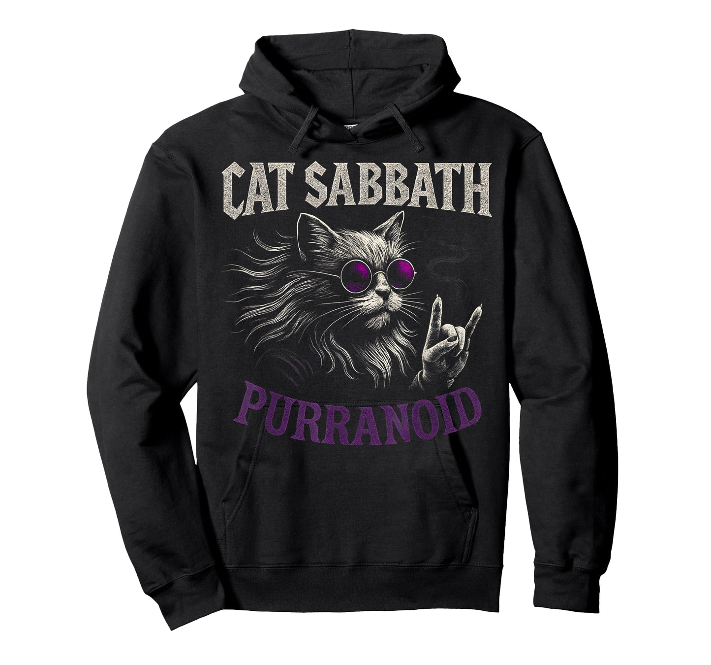 Cat Sabbath Purranoid - Funny Rock Cat T-Shirt