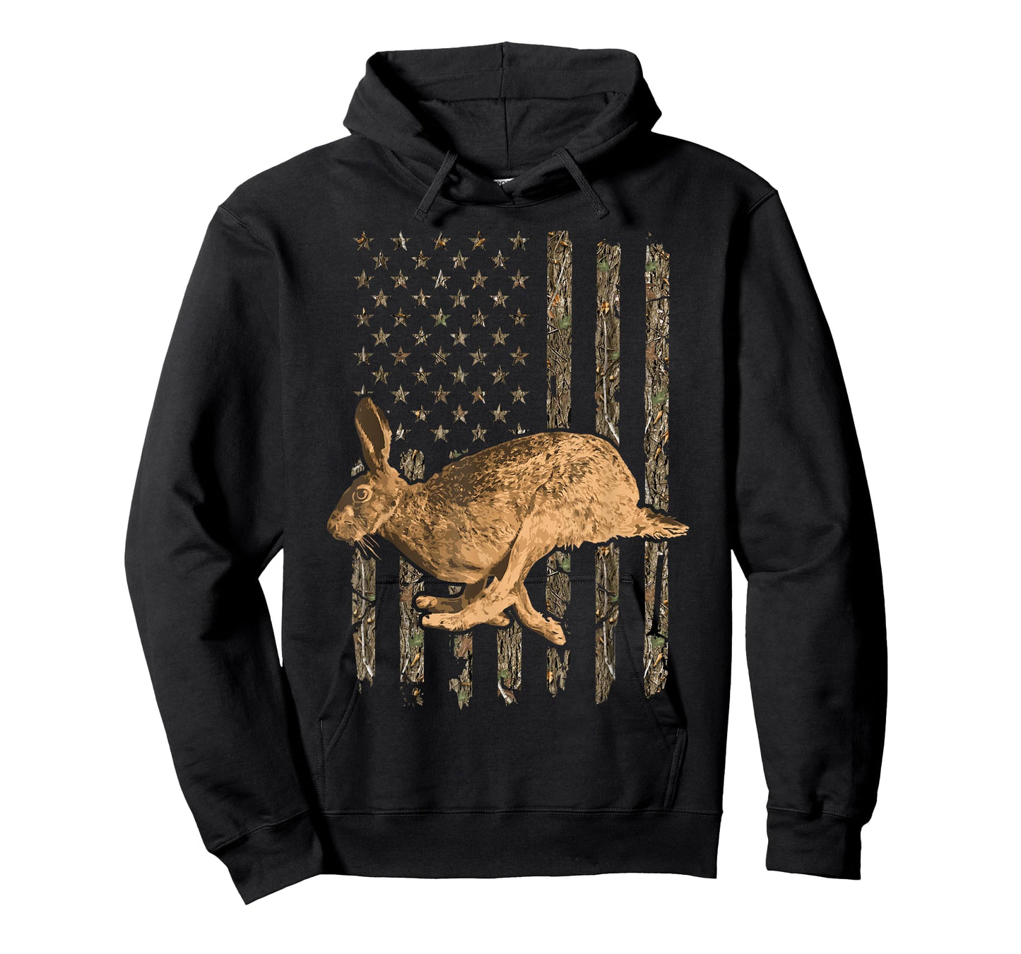 Rabbit Hunting American Flag Camouflage Rabbiting Hunter T-Shirt