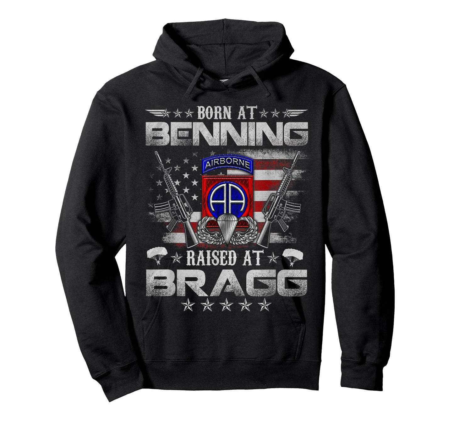 82nd Airborne Division Born At Ft Benning Raised Fort Bragg T-Shirt