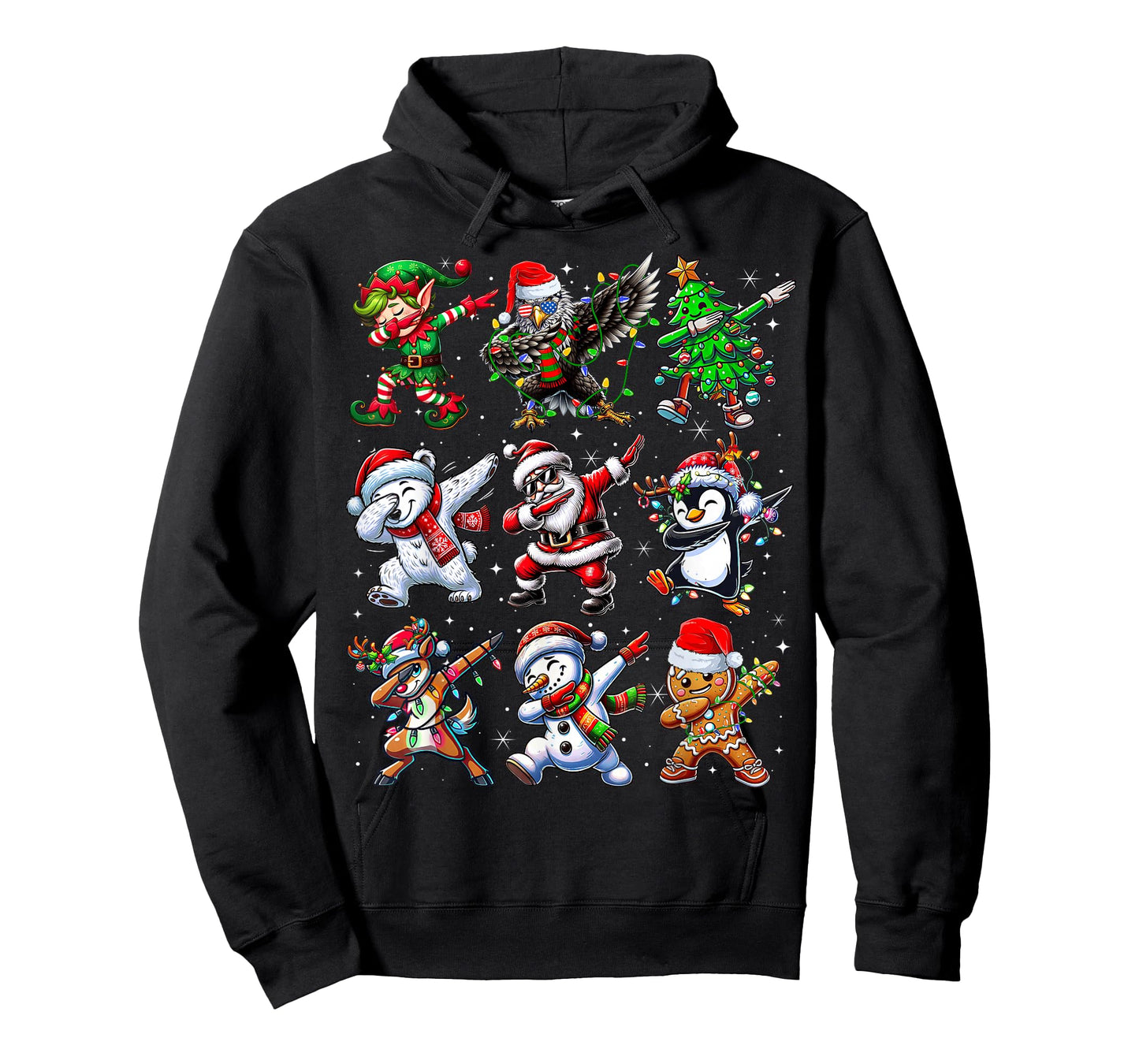 Funny Christmas Tree Lights Dabbing Santa Xmas Boys Men Kids T-Shirt