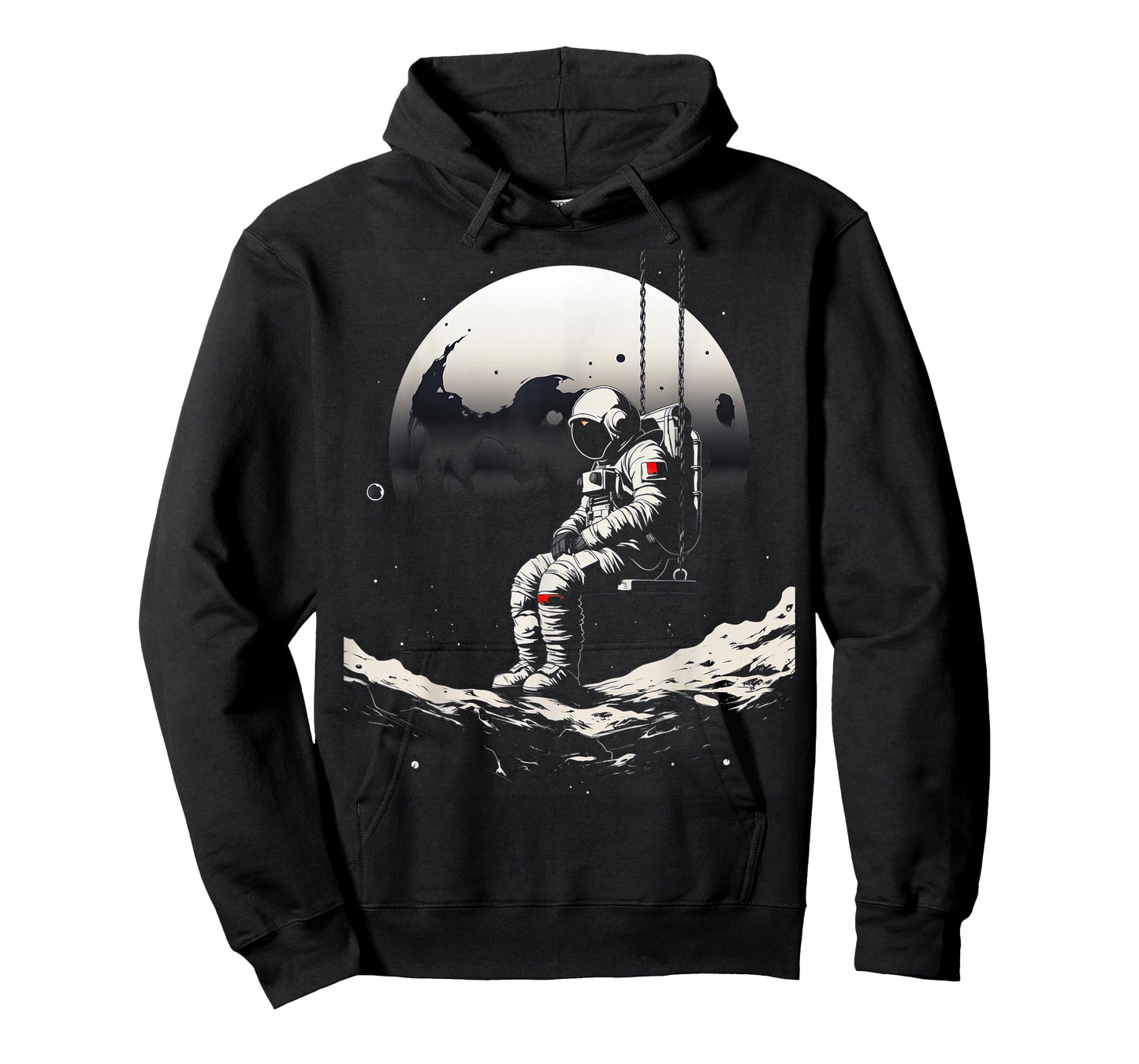 astronaut sitting on a swing in space stars moon T-Shirt