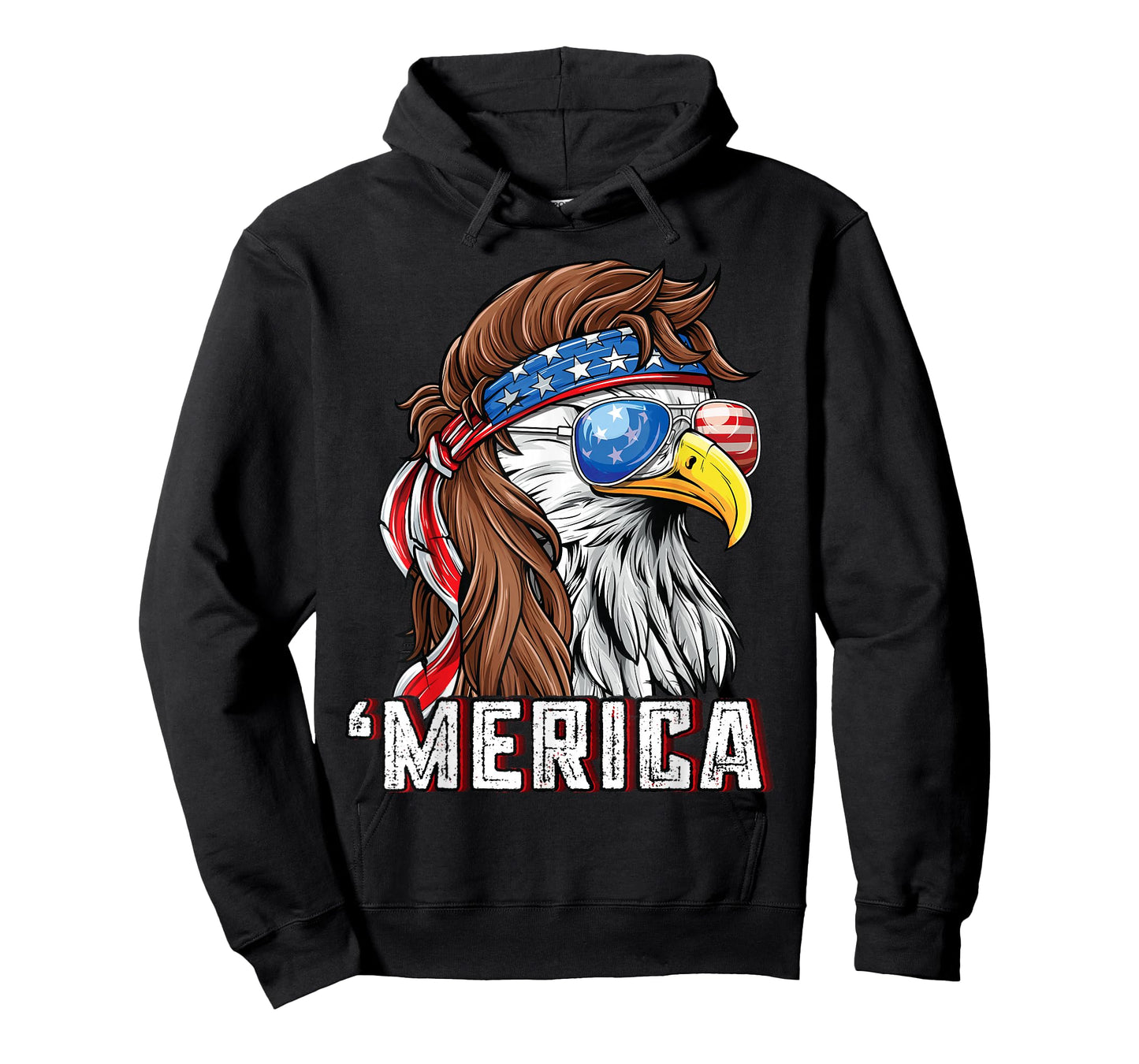 Merica USA American Flag Patriotic 4th of July Bald Eagle T-Shirt