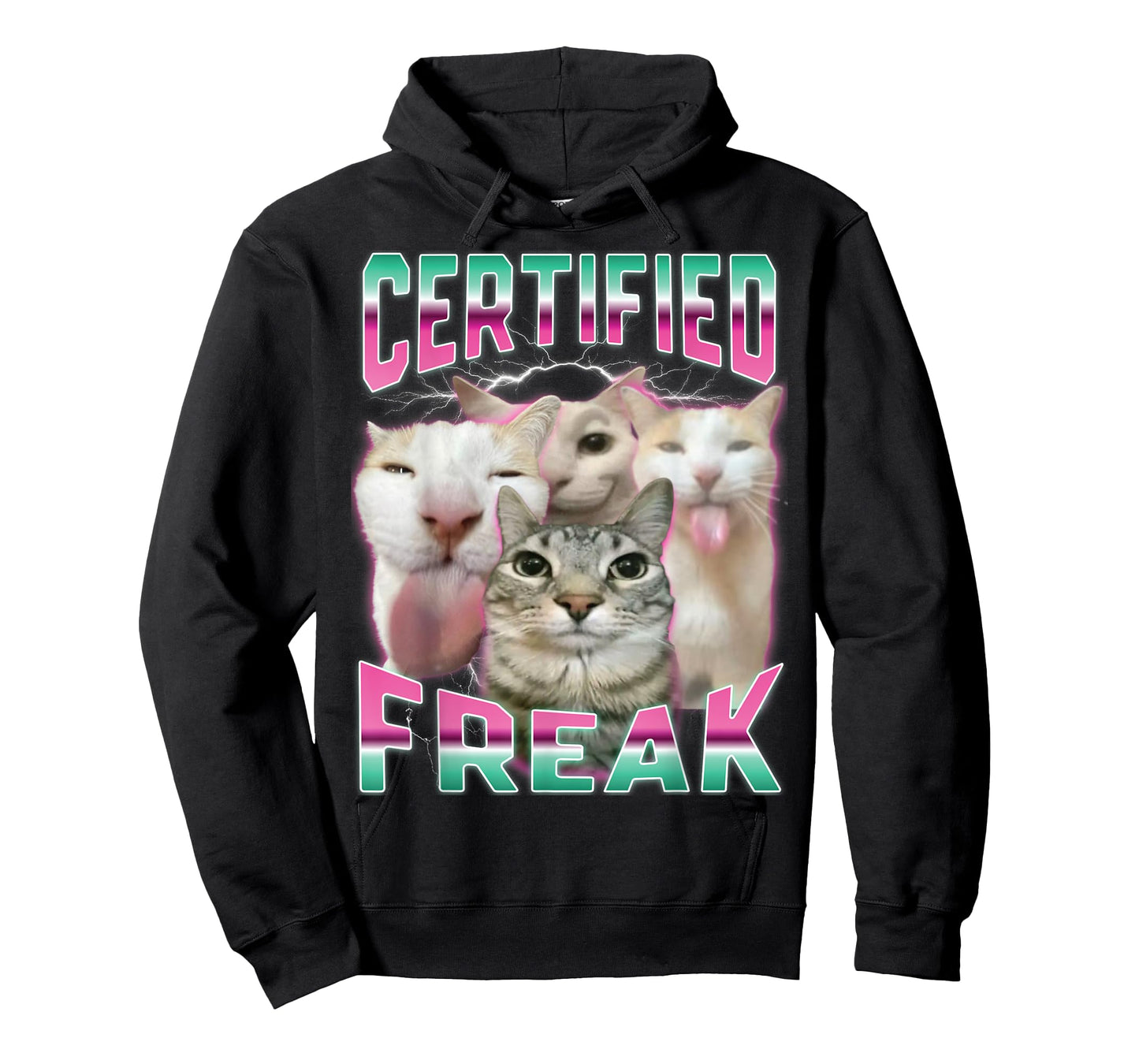 Certified Freak Funny Cat Meme Cursed Silly Staring Cat T-Shirt for Men Women Kids
