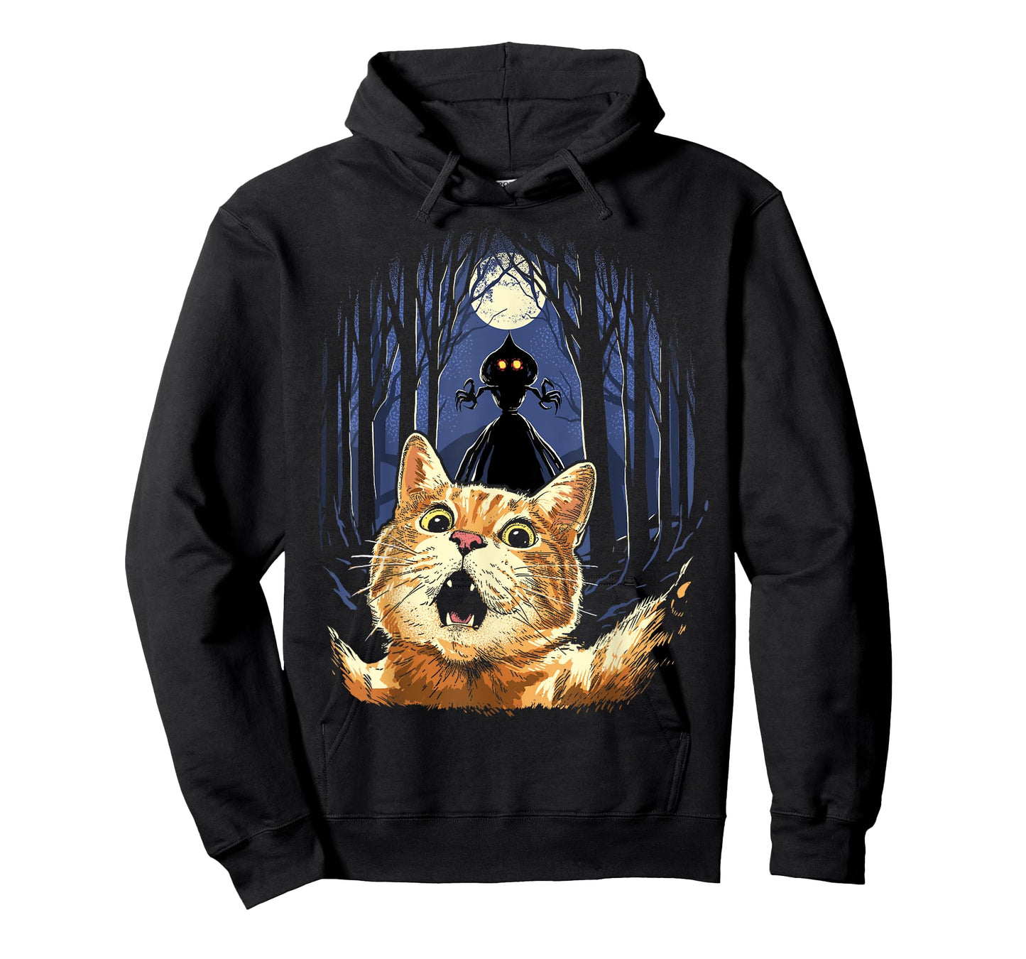 Scared Cat Selfie Cat Flatwoods Monster Cryptid Creature Men Women Kids T-Shirt