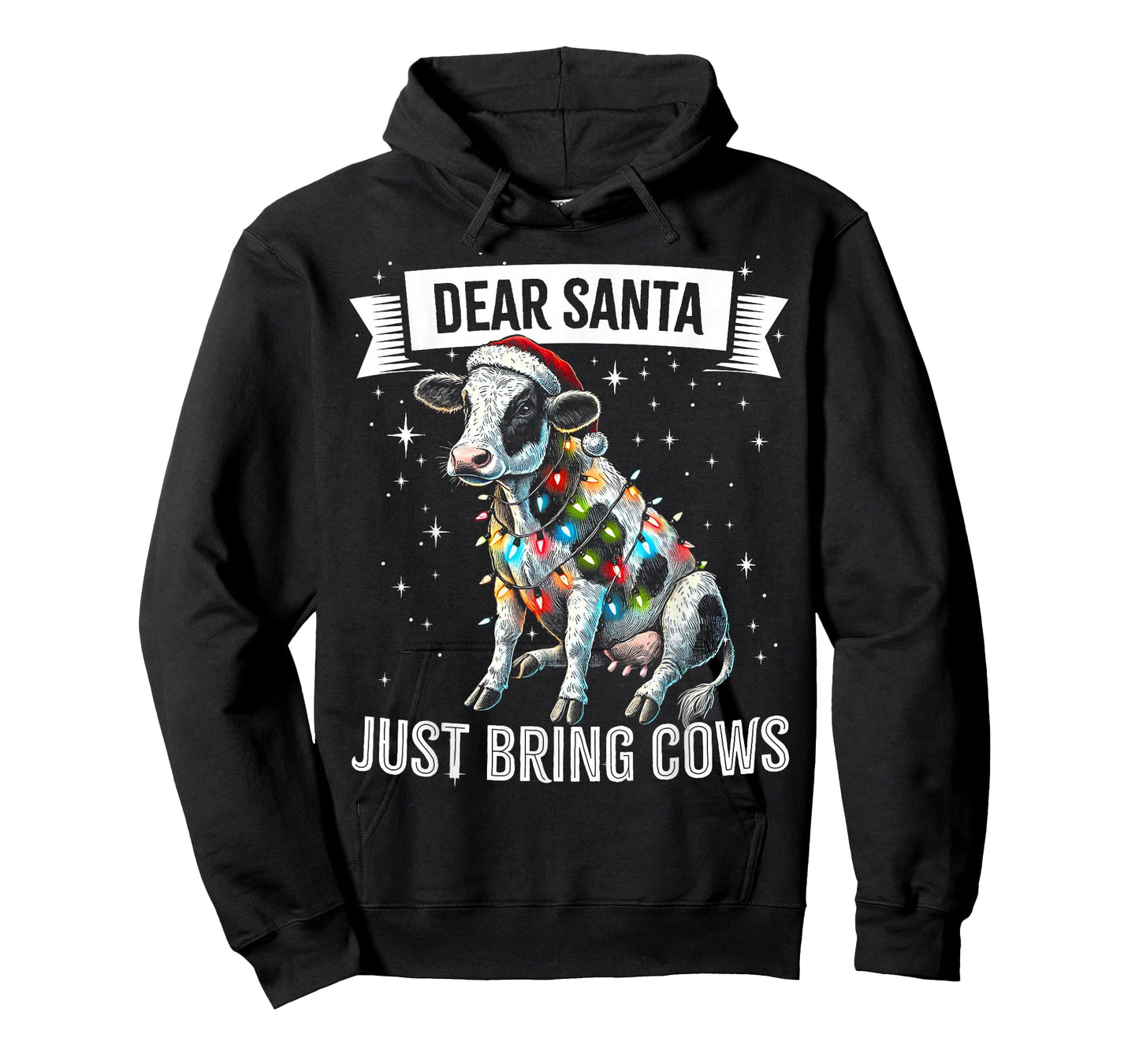 Dear Santa Just Bring Cows. Cow Farmers Christmas Pajama T-Shirt