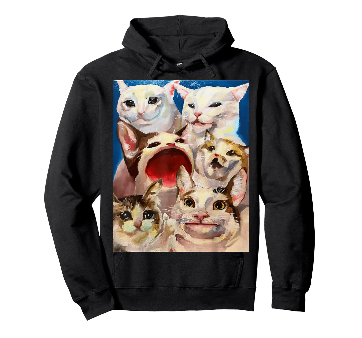 Funny Dinner Table Cat Crying Cat Pop Cat Polite Cat Meme T-Shirt for Men Women Girls Kids
